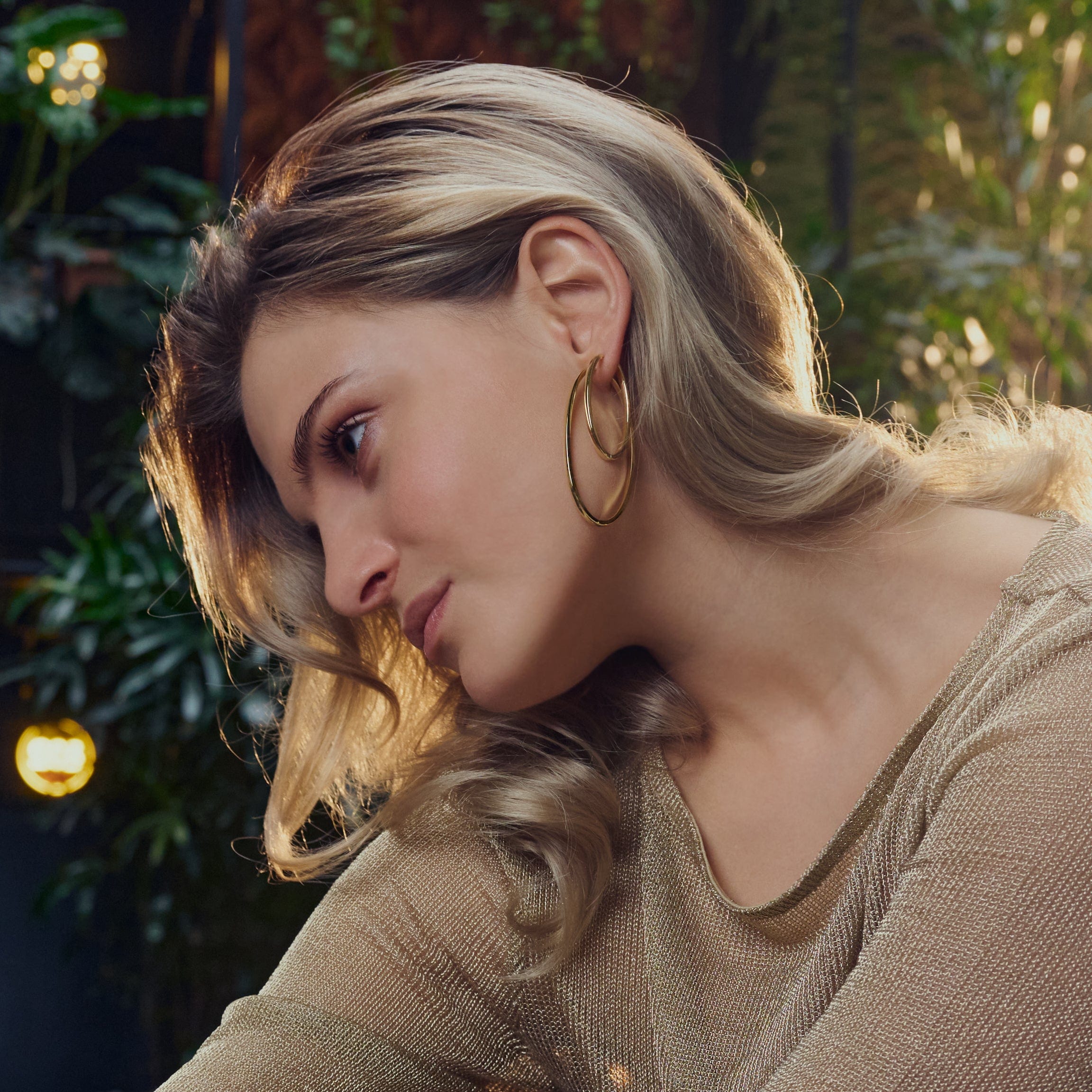 Sif Jakobs Øreringe Ellisse Pianura Medio øreringe forgyldt SJ-E2313-YG