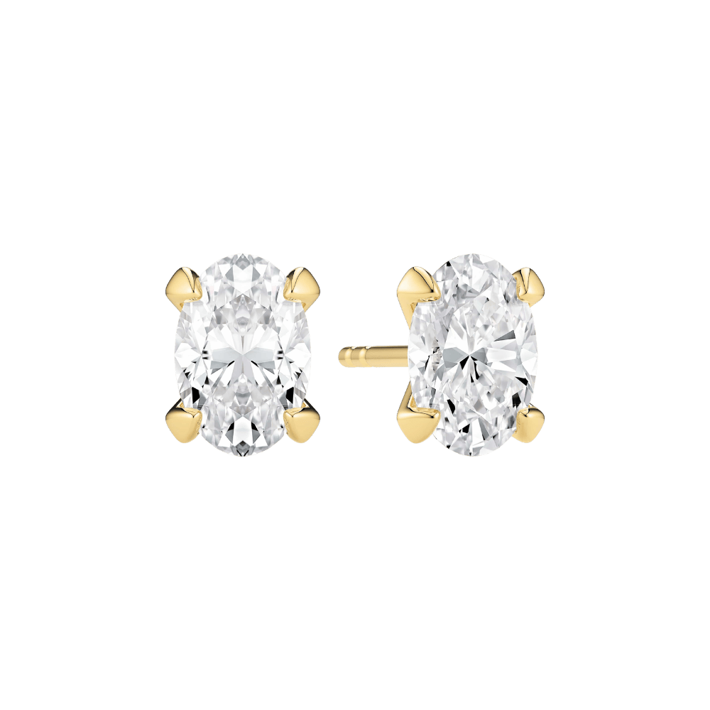 Sif Jakobs Øreringe Grace Ovale Solitaire diamantøreringe 1,00 carat - 14 karat guld SJ-E2566-WD-YG