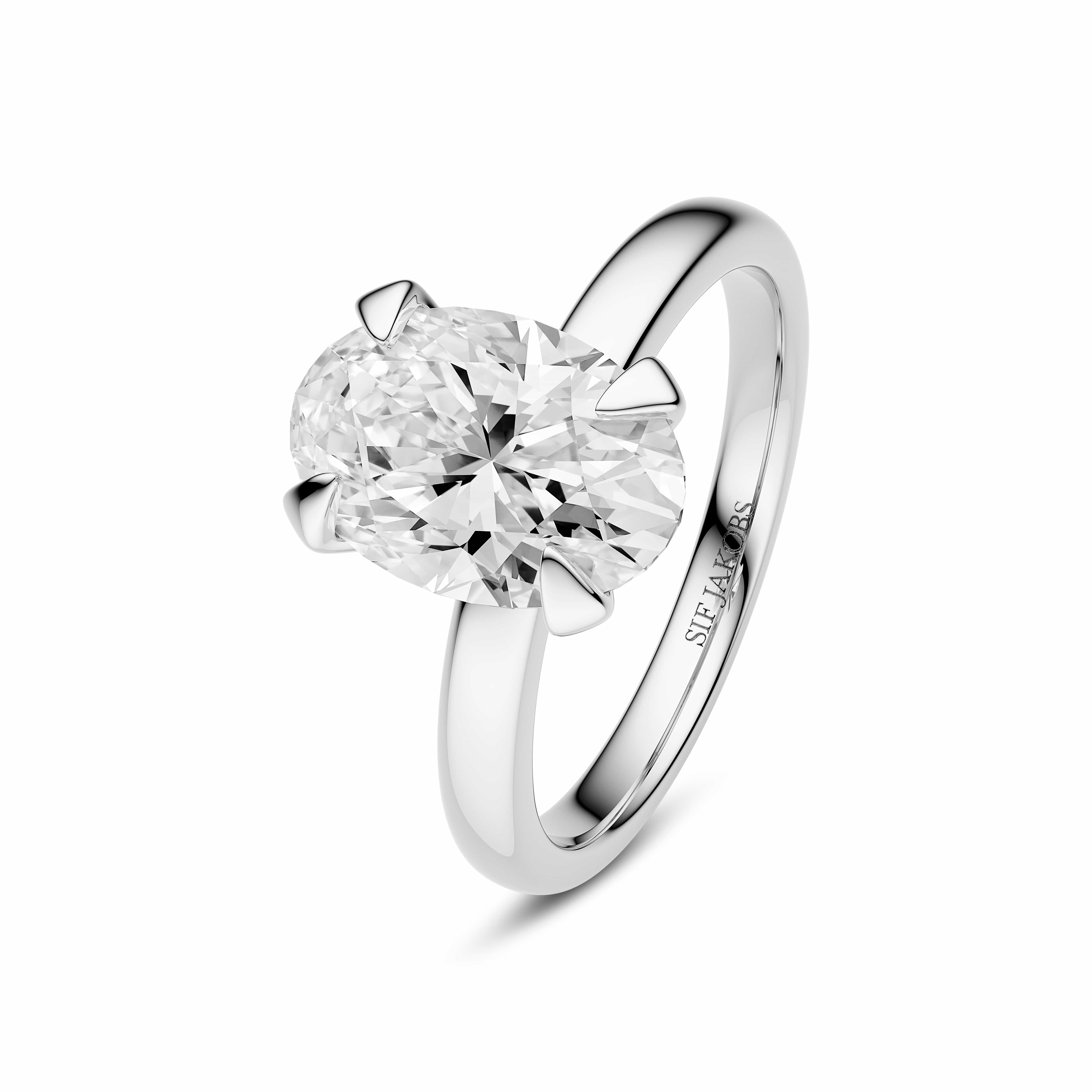 Sif Jakobs Ringe Grace Ovale Solitaire diamantring 2,00 carat - 14 karat hvidguld