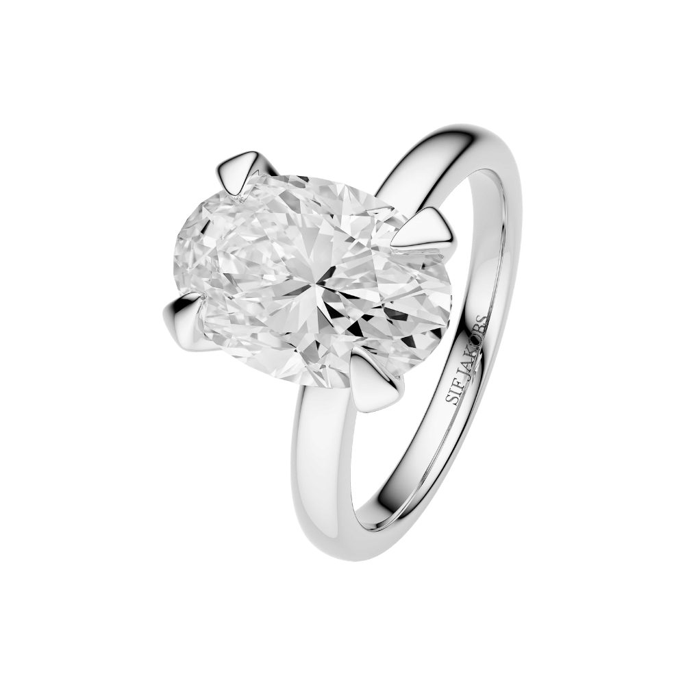 Sif Jakobs Ringe Grace Ovale Solitaire diamantring 3,00 carat - 14 karat hvidguld
