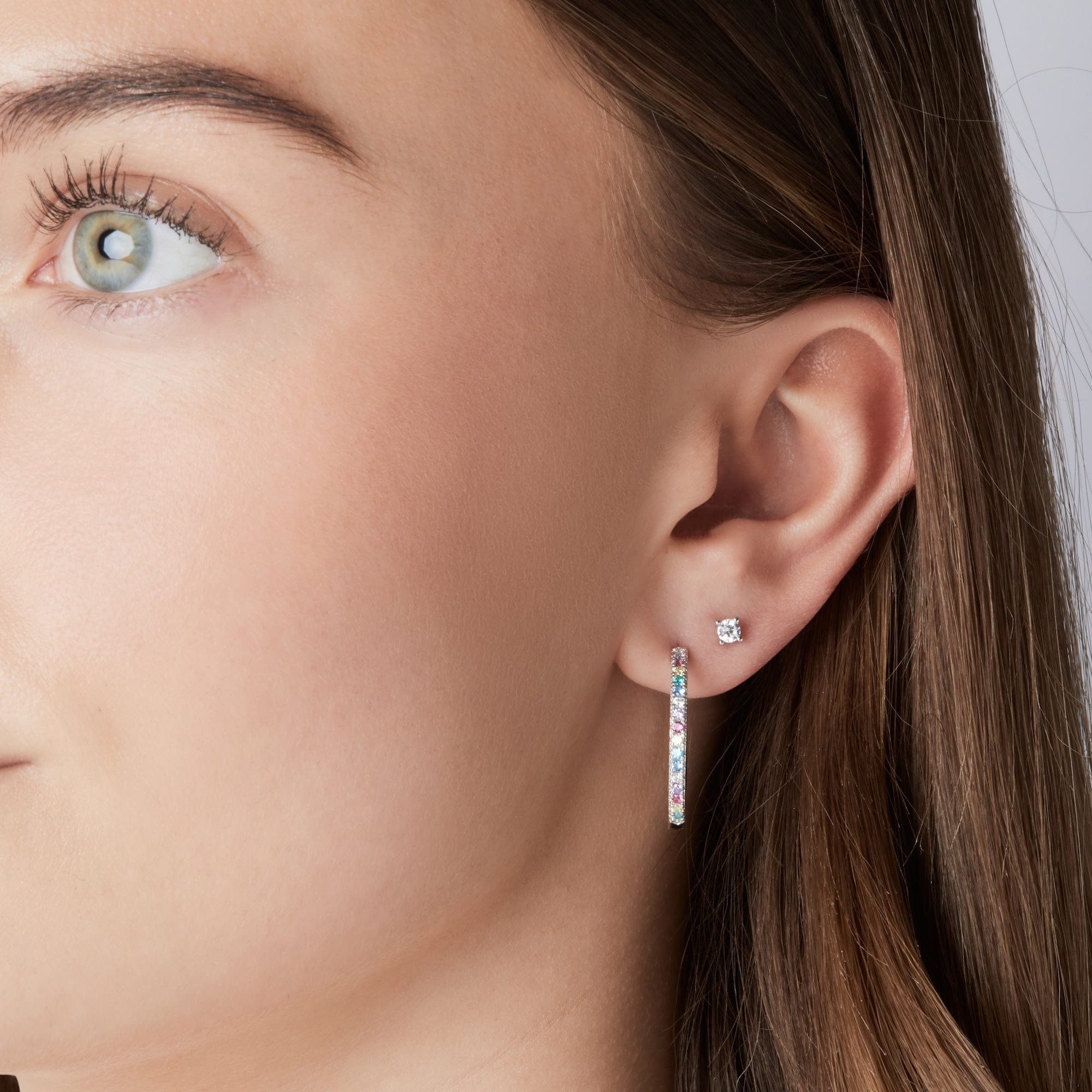 Sif Jakobs Øreringe Princess piccolo ørestikker med hvide zirkoner - sølv SJ-E3MMRD-CZ