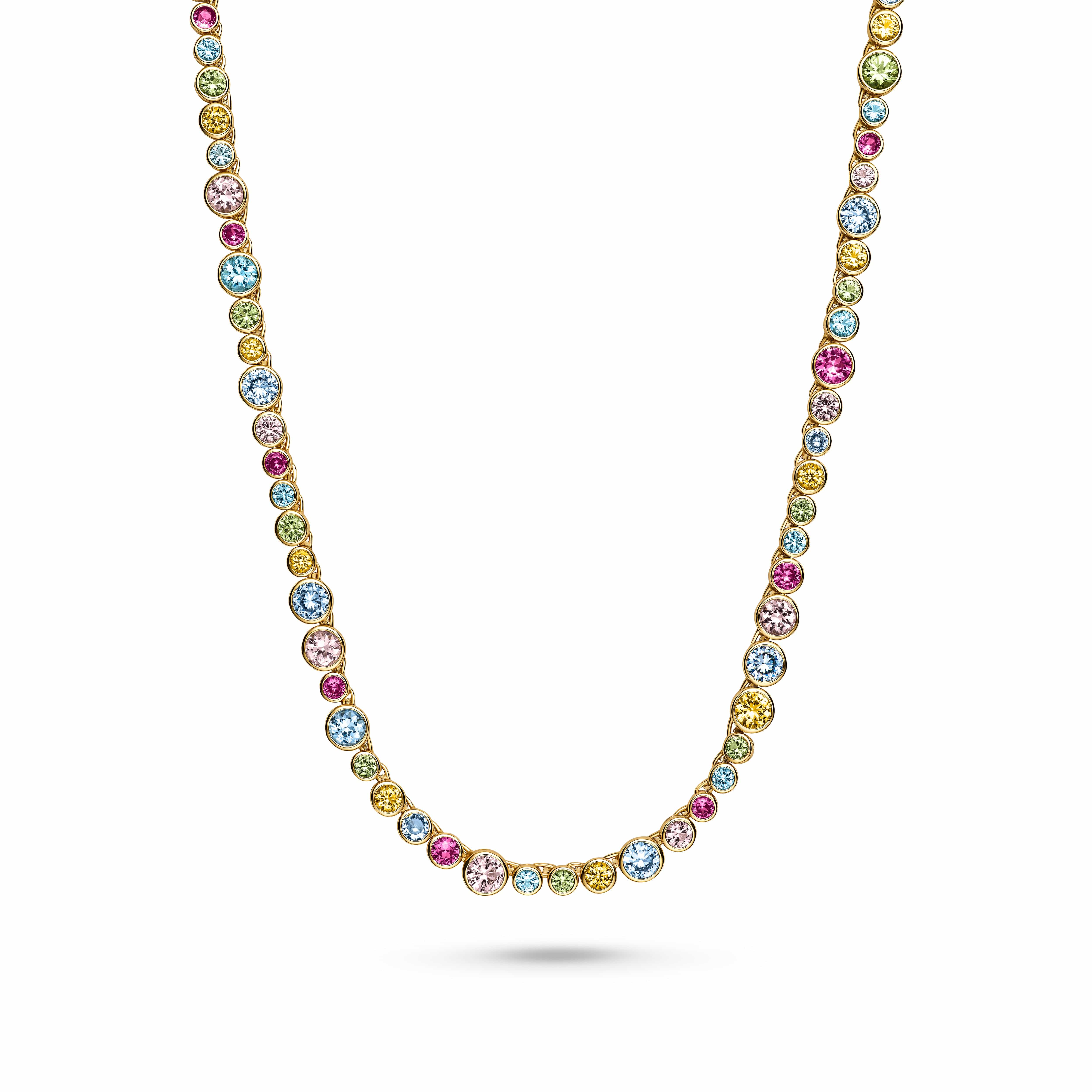Sif Jakobs Halskæder SARDINIEN ALTRO halskæde med flerfarvede zirkoner - FORGYLDT SJ-N2775-XCZ-YG