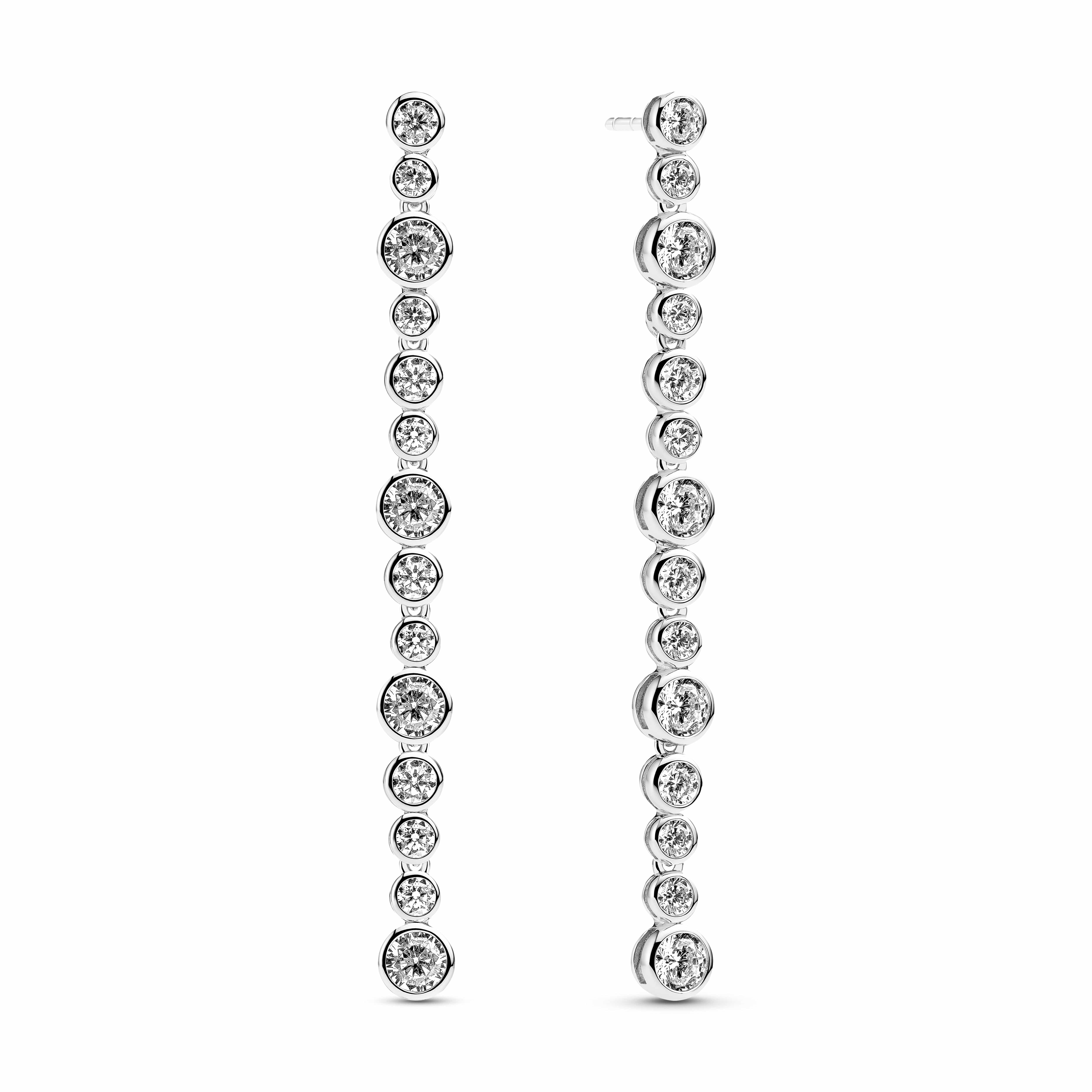 Sif Jakobs Øreringe SARDINIEN LUNGO GRANDE øreringe med hvide zirkoner - sølv SJ-E2771-CZ