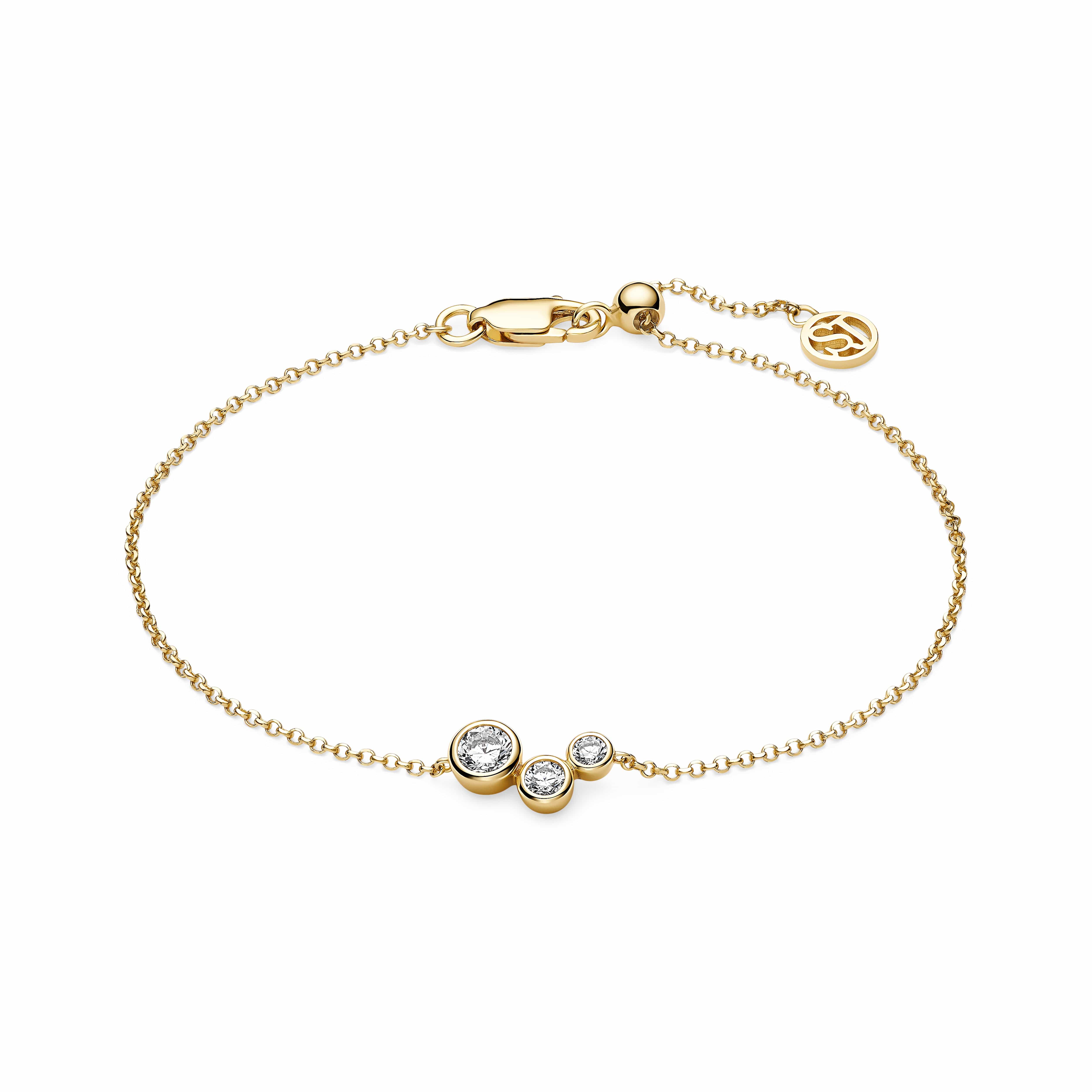 Sif Jakobs Armbånd SARDINIEN TRE armbånd med hvide zirkoner - FORGYLDT SJ-B2731-CZ-YG