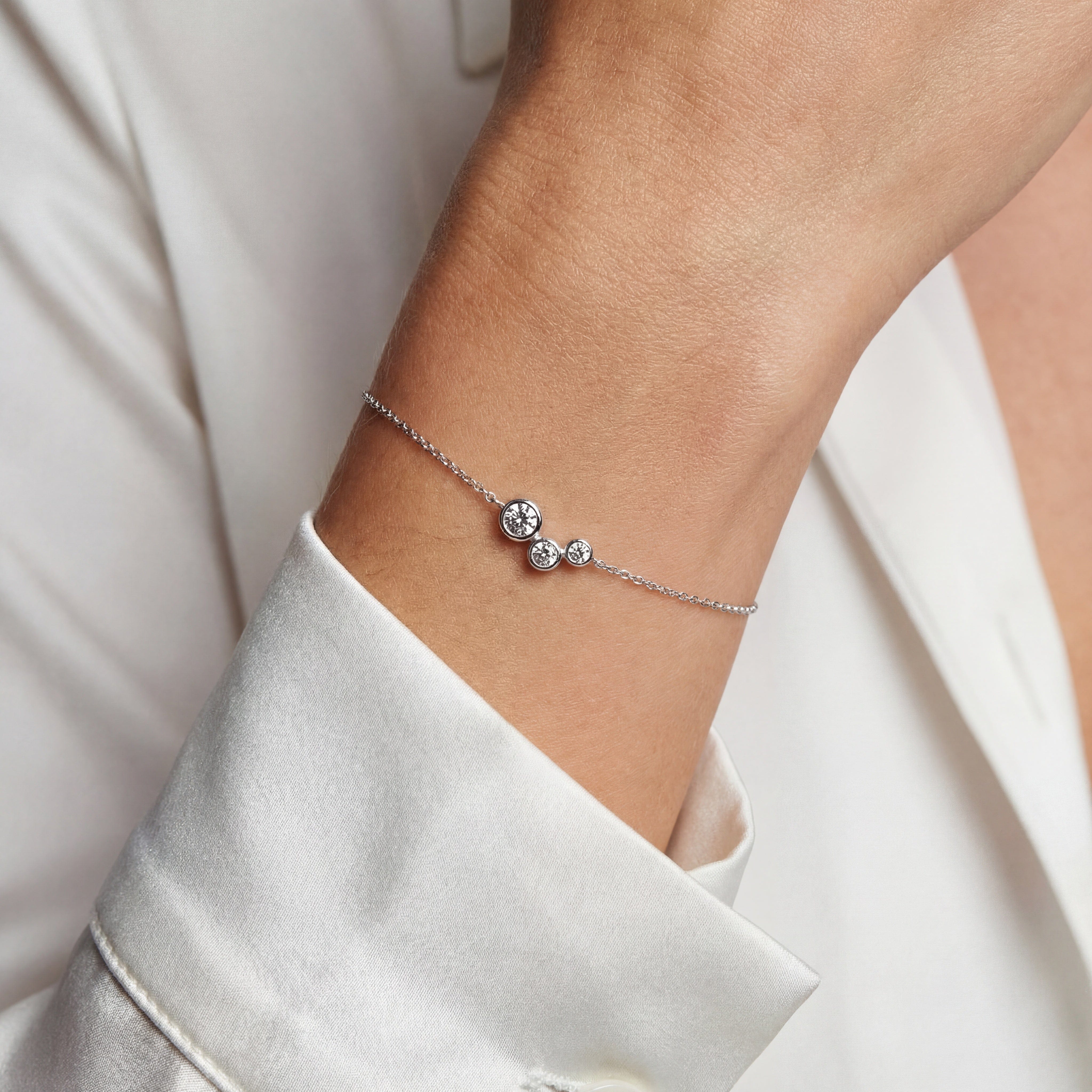 Sif Jakobs Armbånd SARDINIEN TRE armbånd med hvide zirkoner - sølv SJ-B2731-CZ