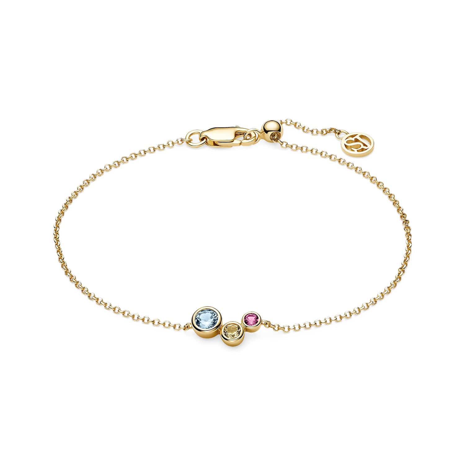 Sif Jakobs Armbånd SARDINIEN TRE armbånd med multifarvede zirkoner - FORGYLDT SJ-B2731-XCZ-YG