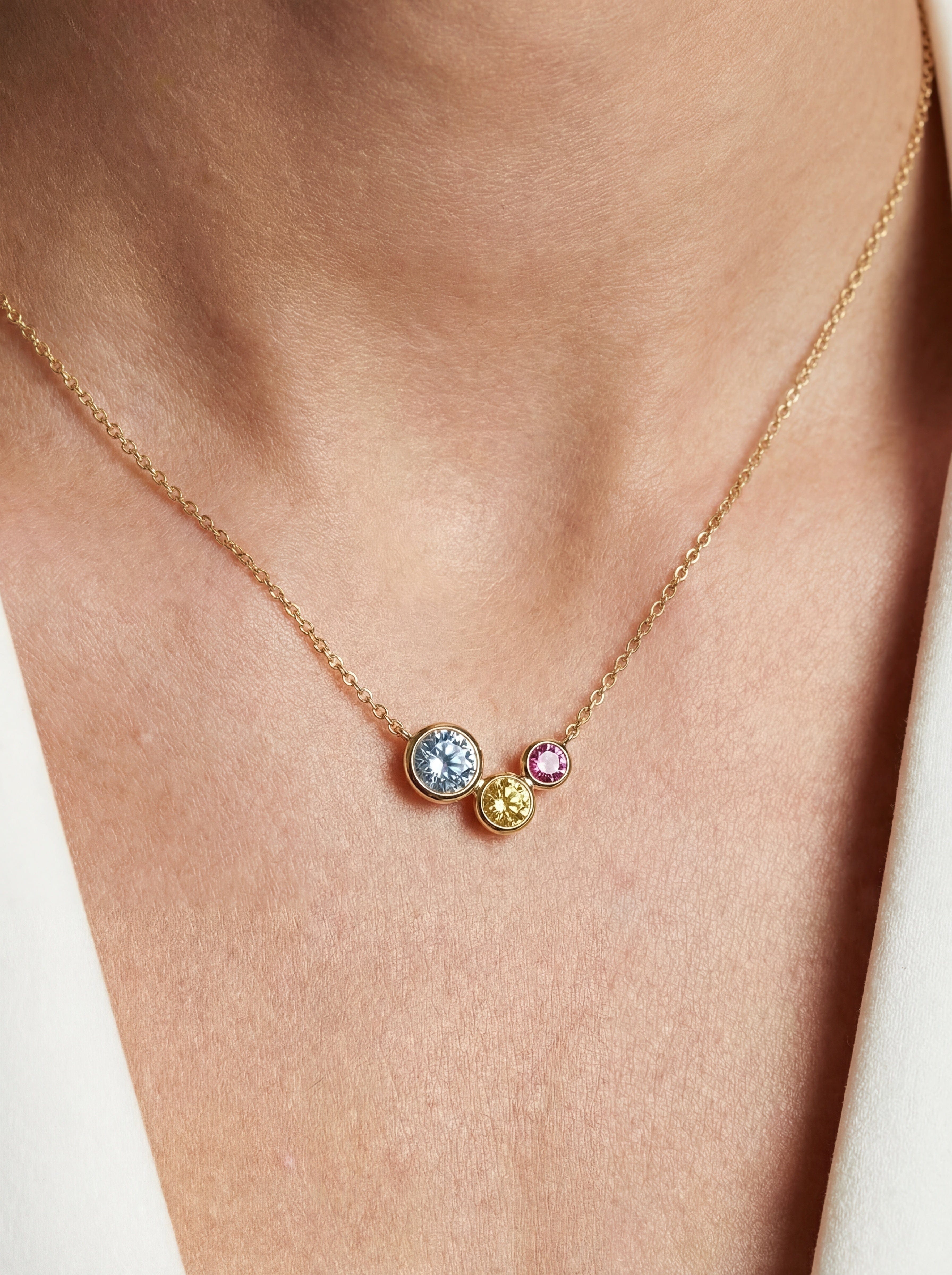 Sif Jakobs Halskæder SARDINIEN TRE halskæde med hvide zirkoner - sølv SJ-N2631-CZ