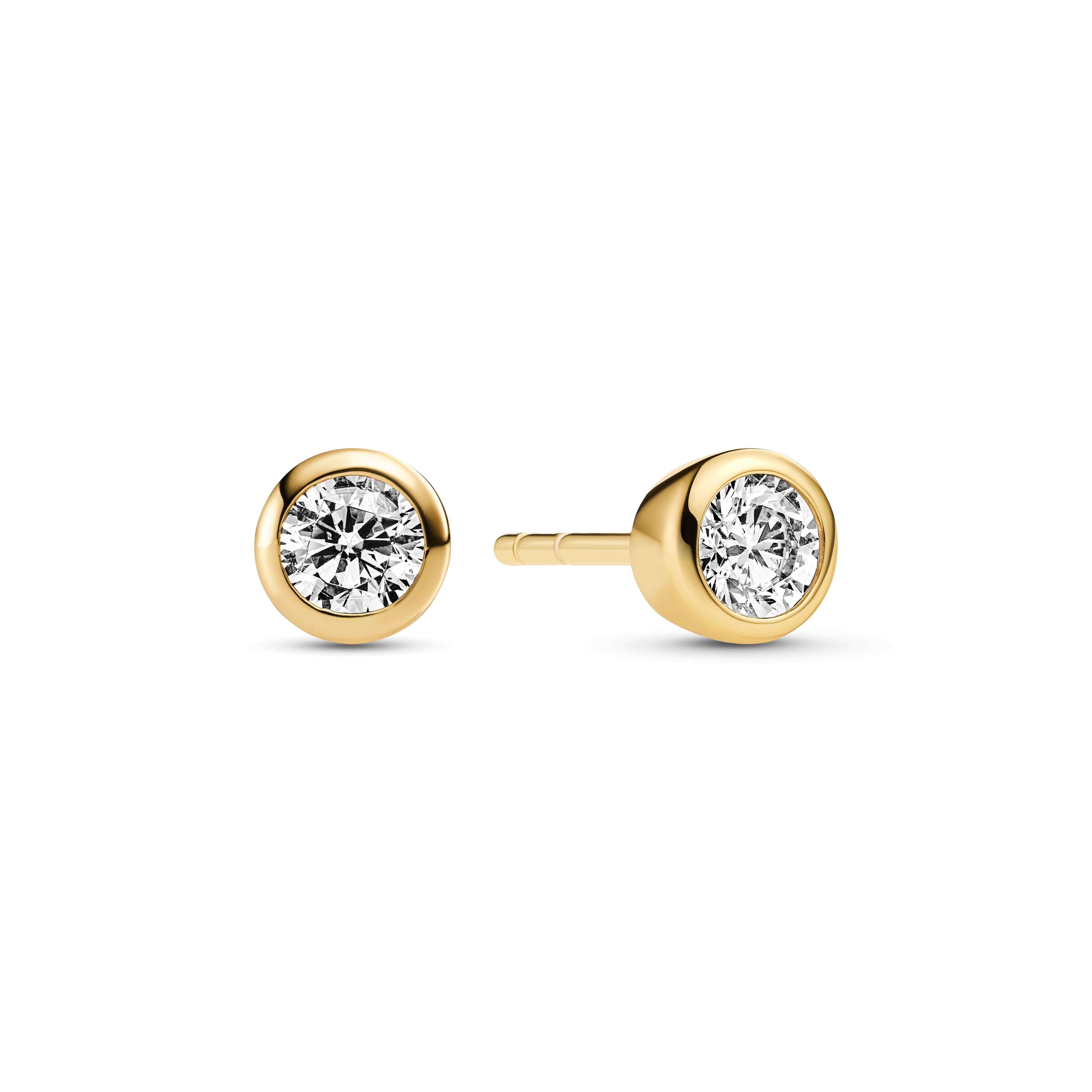 Sif Jakobs Øreringe SARDINIEN UNO øreringe med hvide zirkoner - FORGYLDT SJ-E2630-CZ-YG