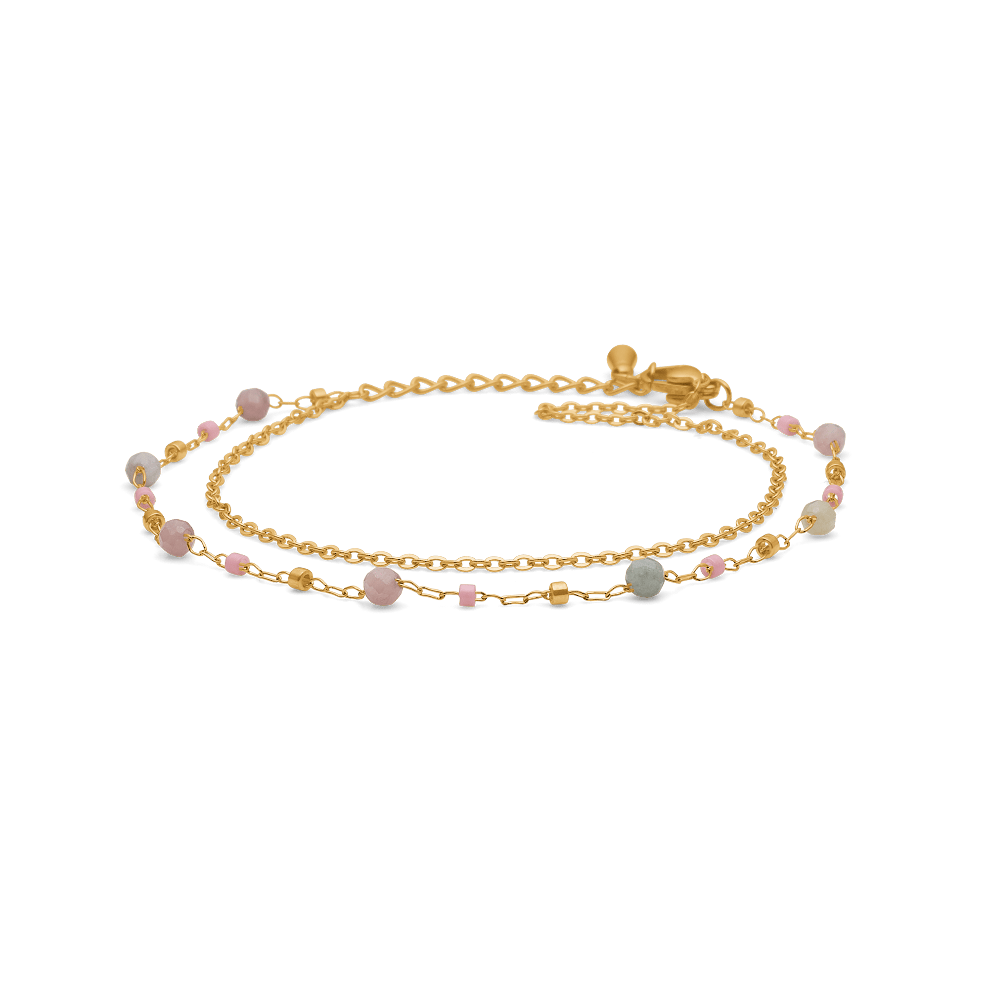 Studio Z Armbånd Aurora armbånd med pink turmalin - forgyldt stål 7756012