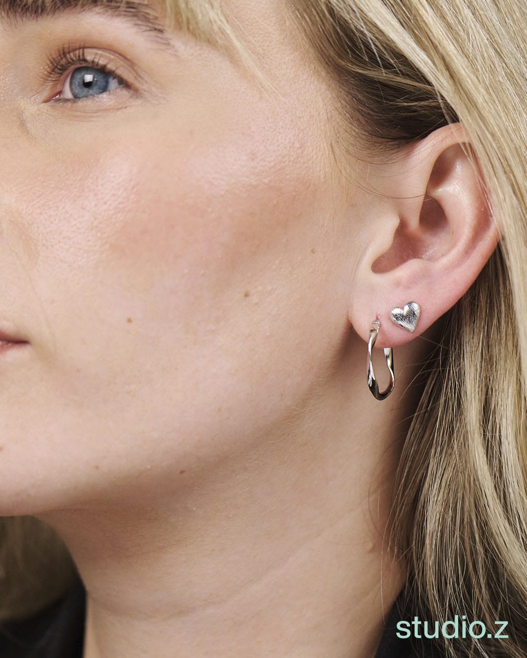 Studio Z Øreringe Curved hoops øreringe - sølv 7110352