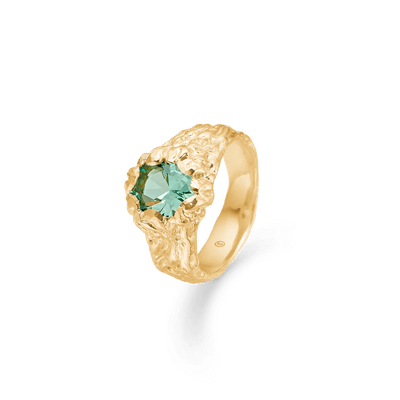 Studio Z Ringe Forest ring med grøn zirkon - forgyldt