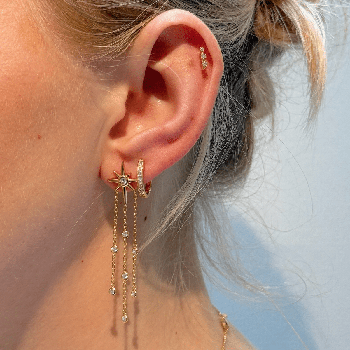 Studio Z Øreringe Lumin Shine hoops med zirkoner - forgyldt 7217379