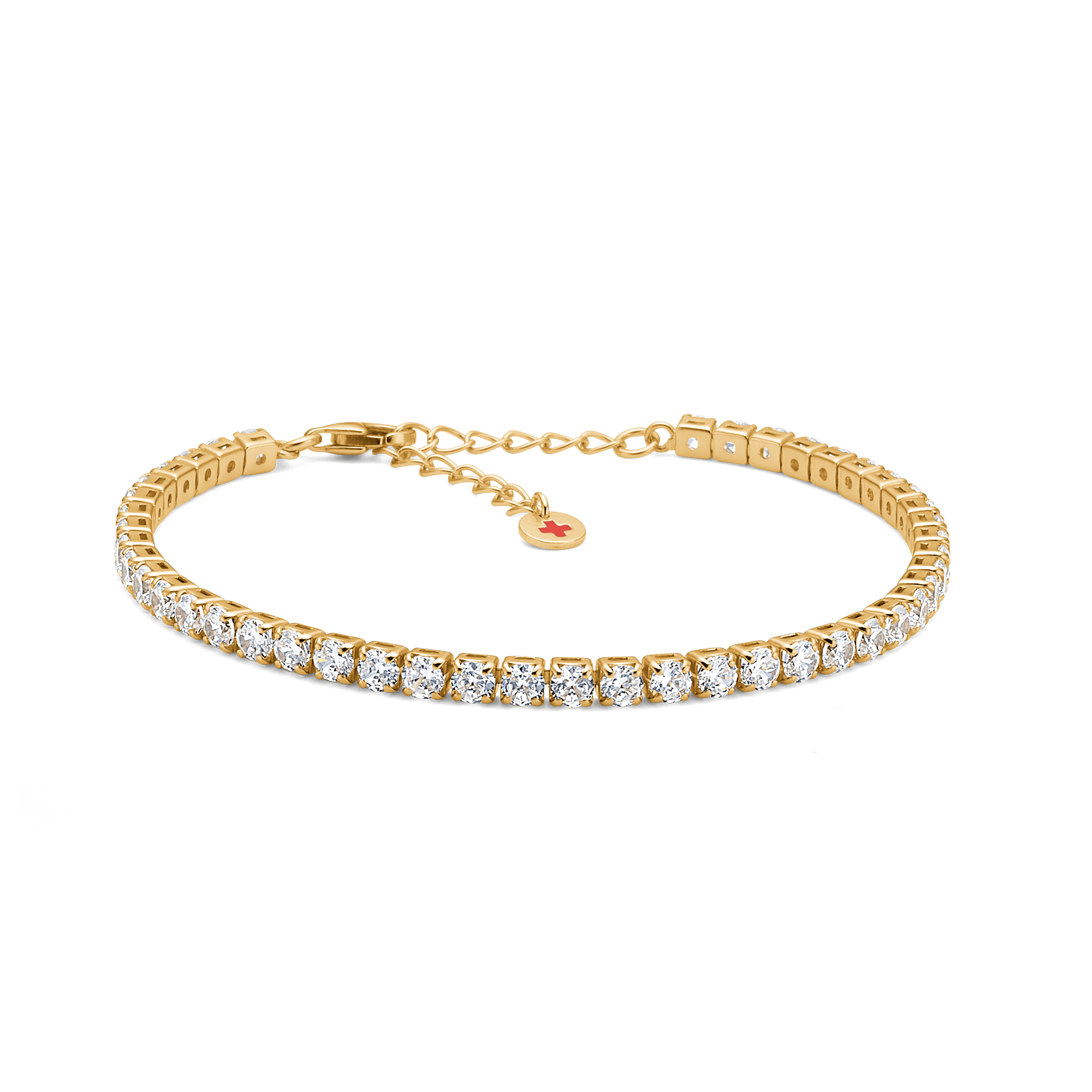 Studio Z Armbånd Red Cross armbånd med zirkon - forgyldt 7257000