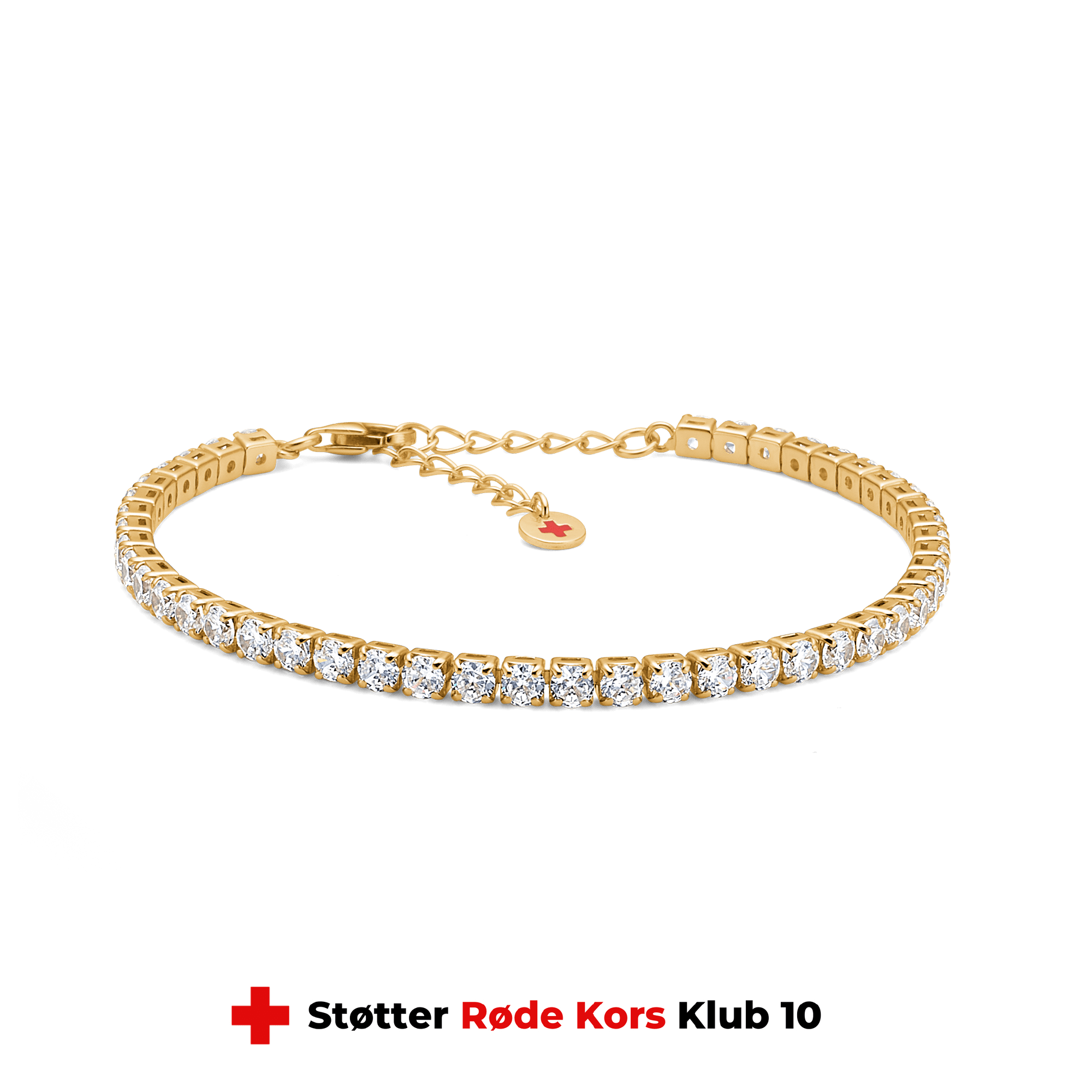 Studio Z Armbånd Red Cross armbånd med zirkon - forgyldt 7257000