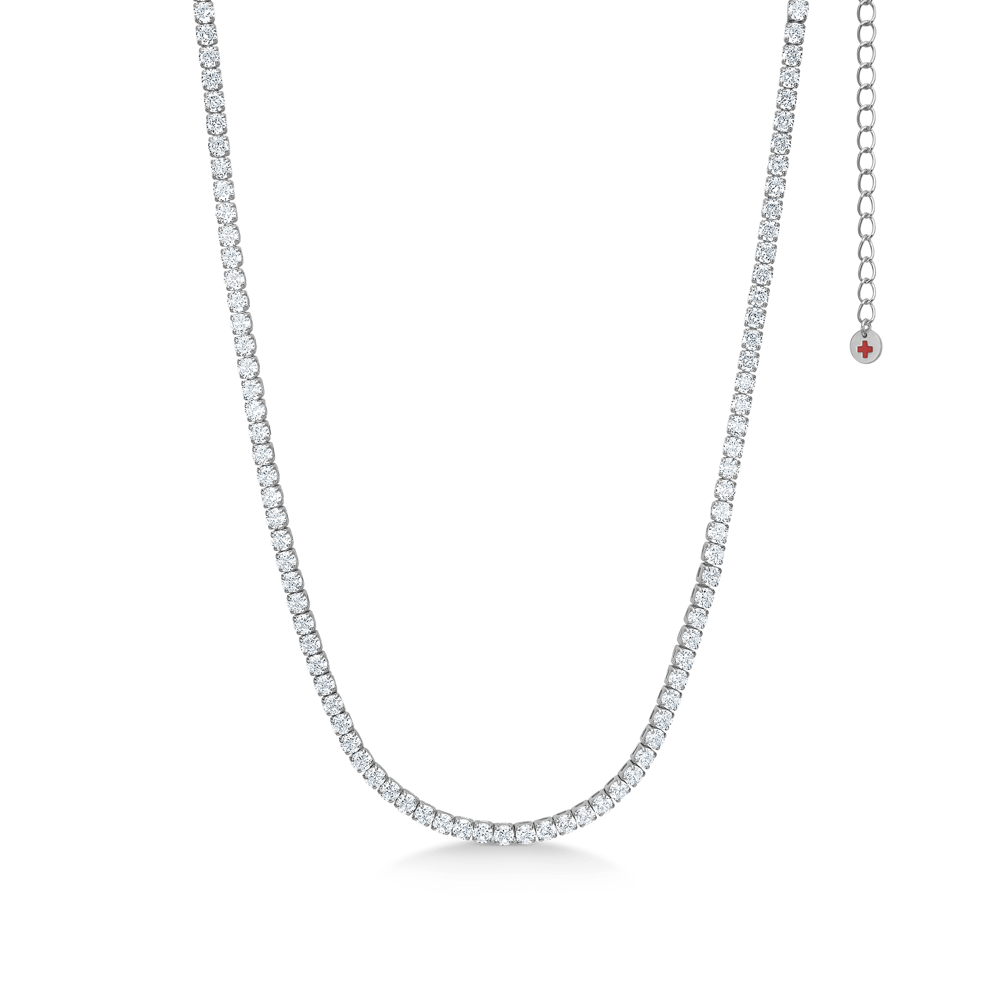 Studio Z Halskæder Red Cross halskæde med zirkon - sølv 7127001
