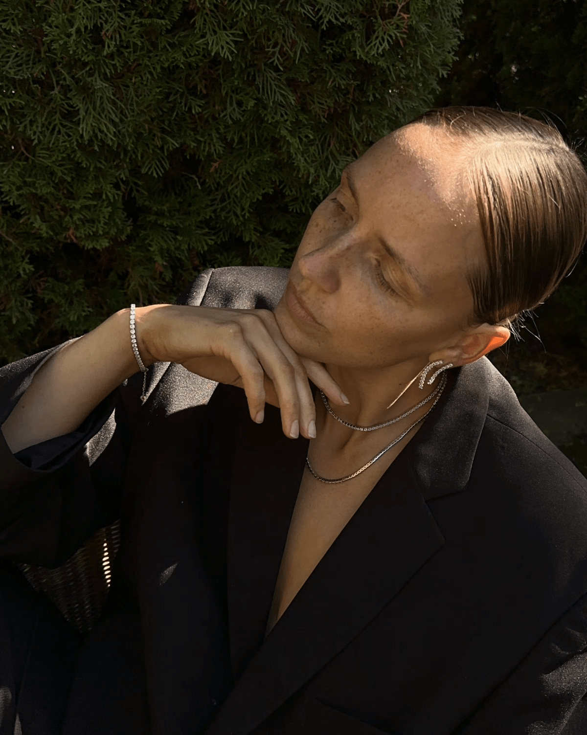 Studio Z Halskæder Red Cross tennis halskæde med zirkoner - forgyldt 7227001