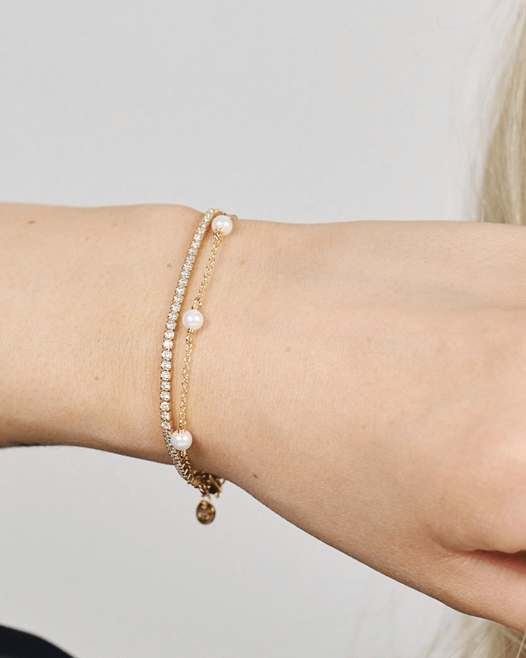 Studio Z Armbånd Tennis armbånd med zirkon medium - forgyldt 7257098