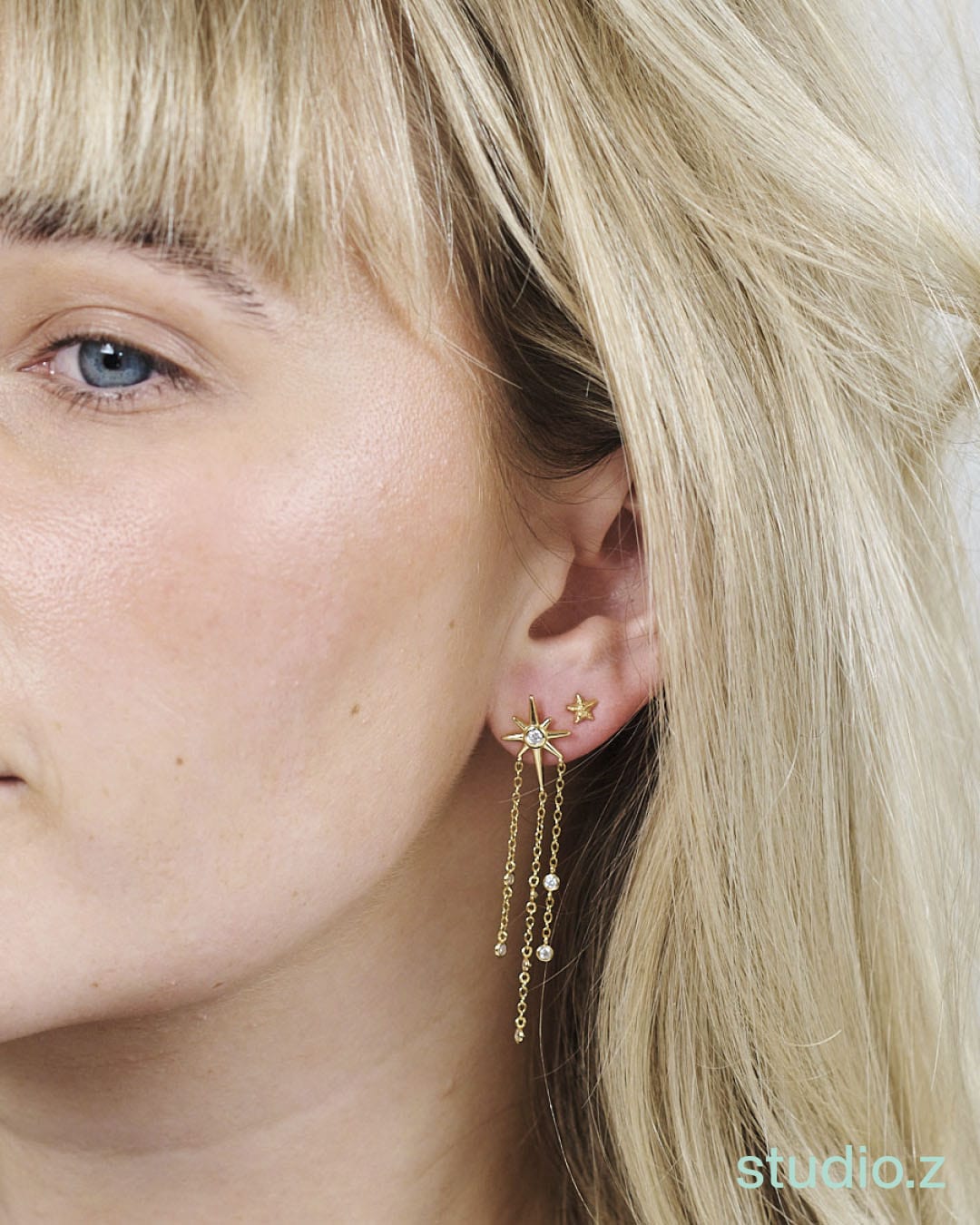 Studio Z Øreringe Twinkle øreringe med stjerne med zirkoner - forgyldt 7217387