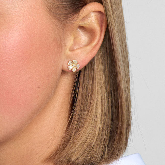 Fleur ørestikker med 0,33 carat diamanter - 14 karat guld