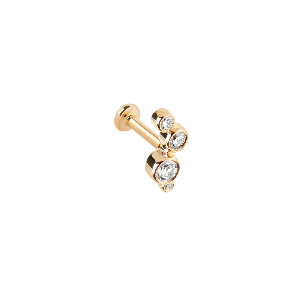 Audrey piercing med labgrown diamanter - 14 karat guld