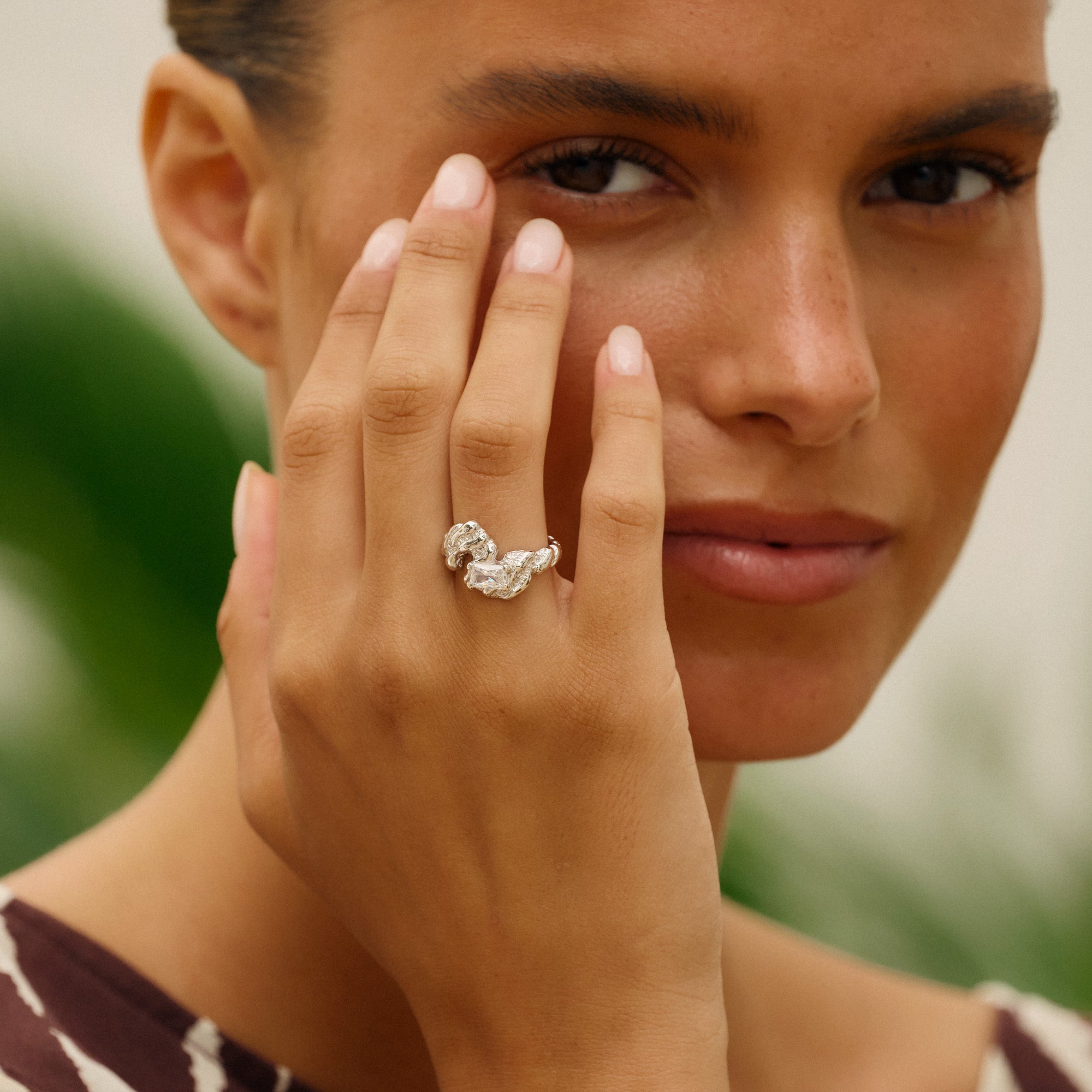 Flare Zebra ring - sølv