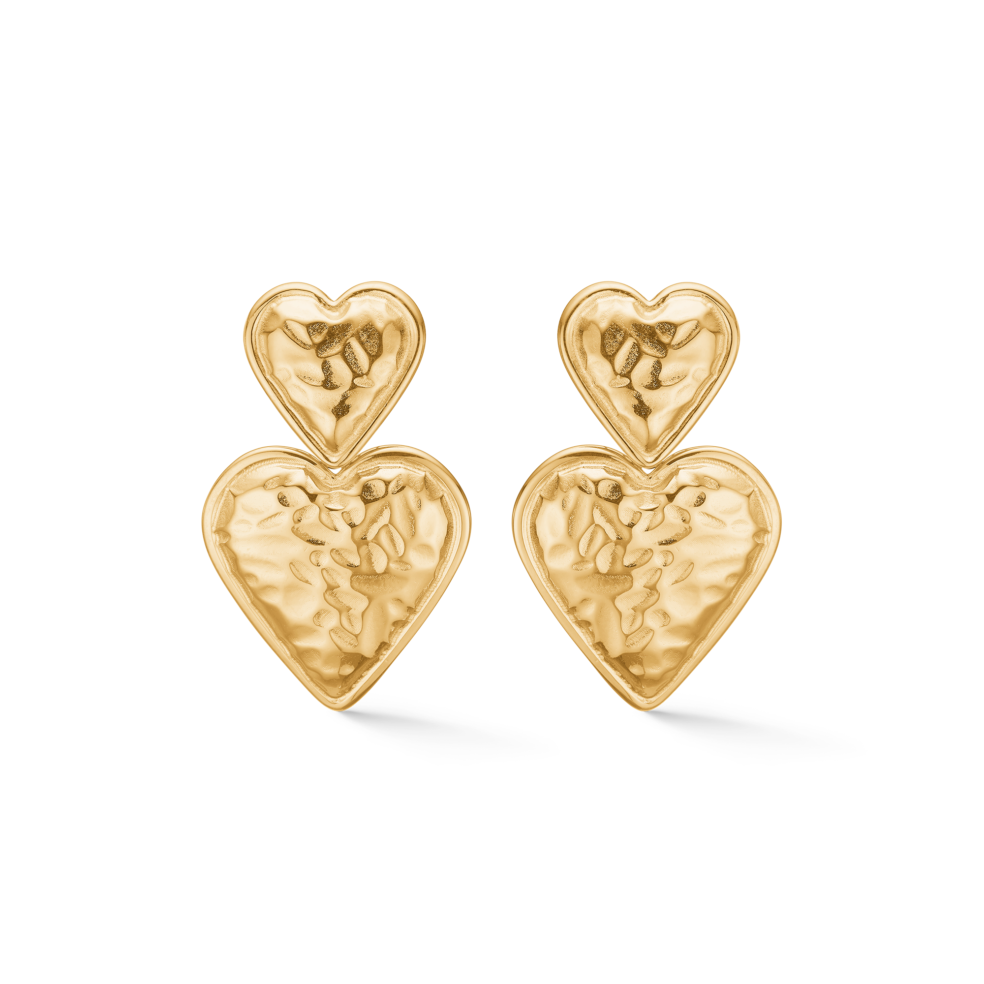 Heart ørestik - forgyldt