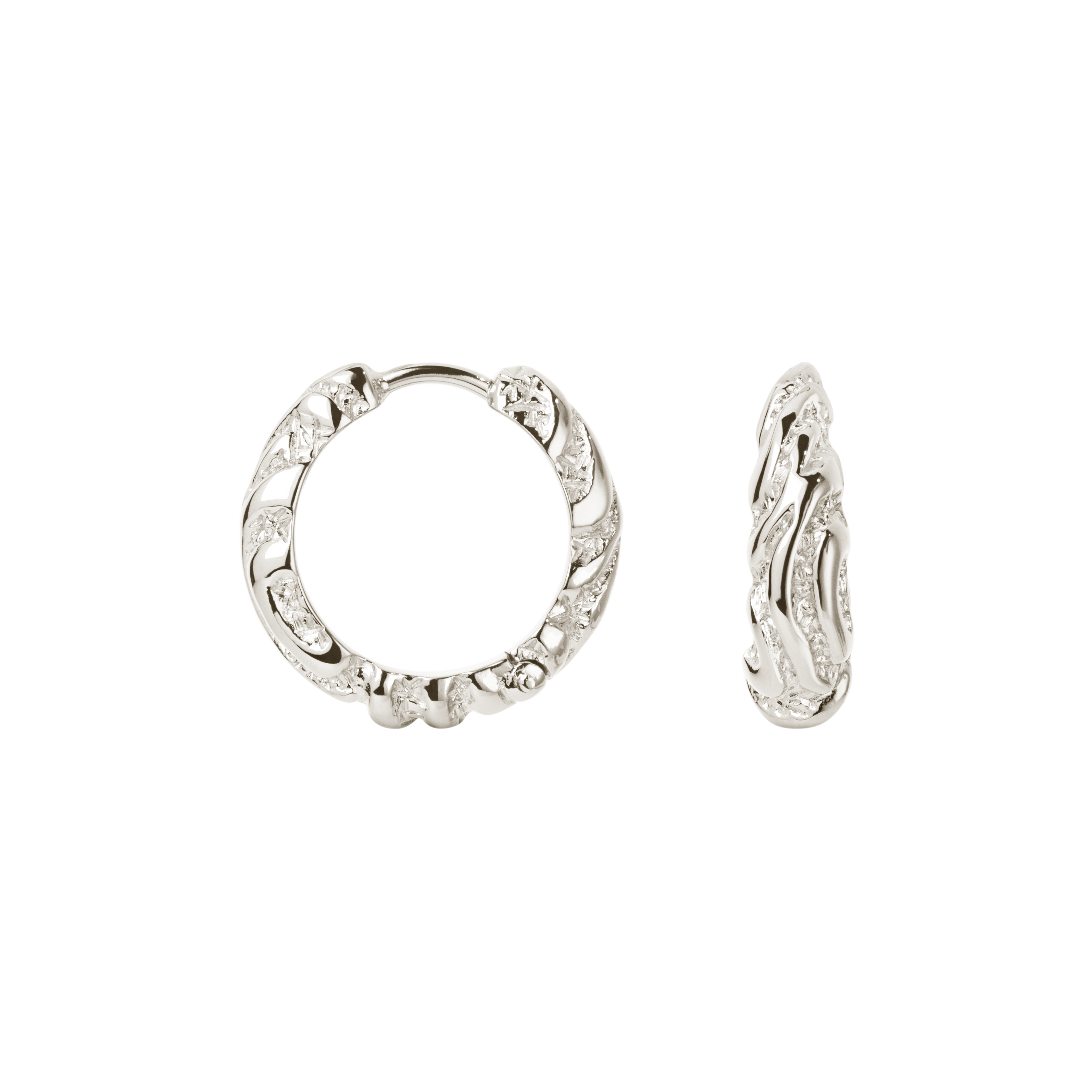 Medium Zebra hoops - sølv