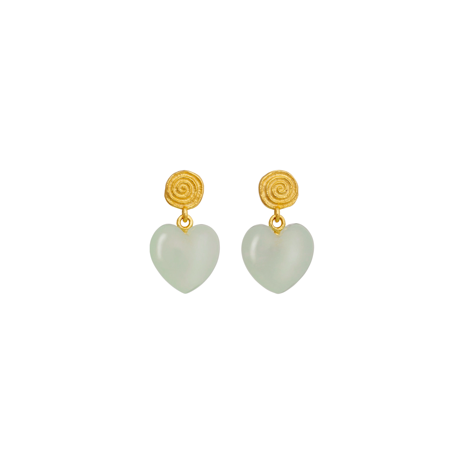 Penny Petite Moss Green ørering - forgyldt