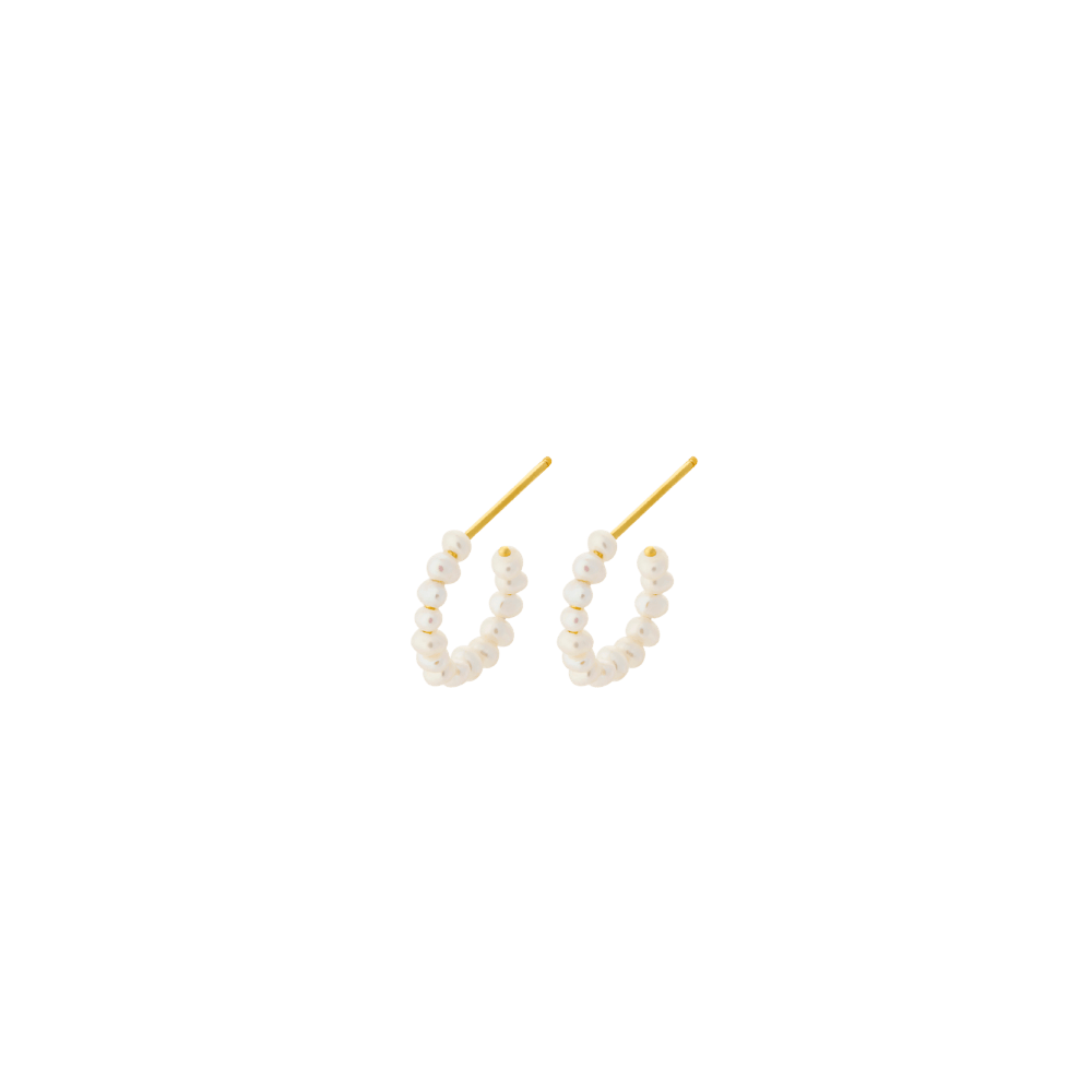Ocean Treasure perle hoops øreringe - forgyldt