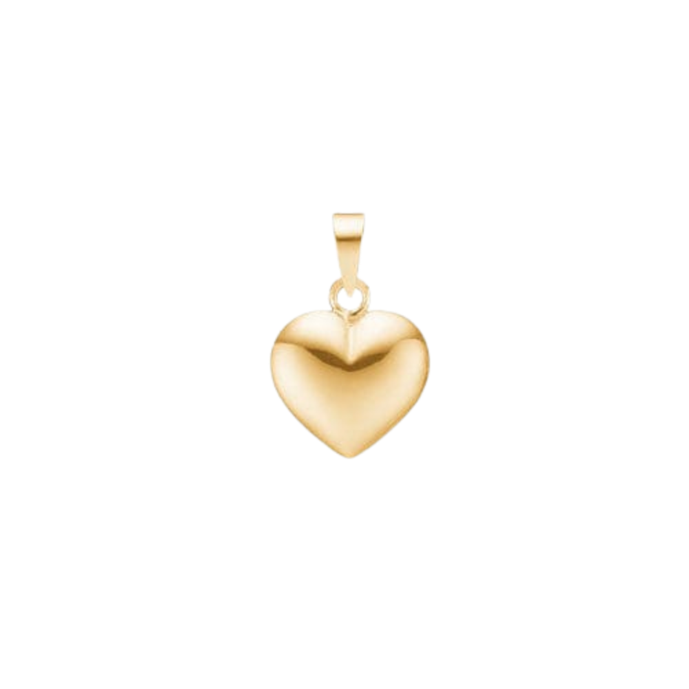 Hjertevedhæng medium 11 mm  - 8 karat guld