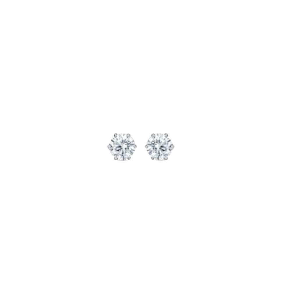 Ørestikker med zirkon 4 mm - sølv