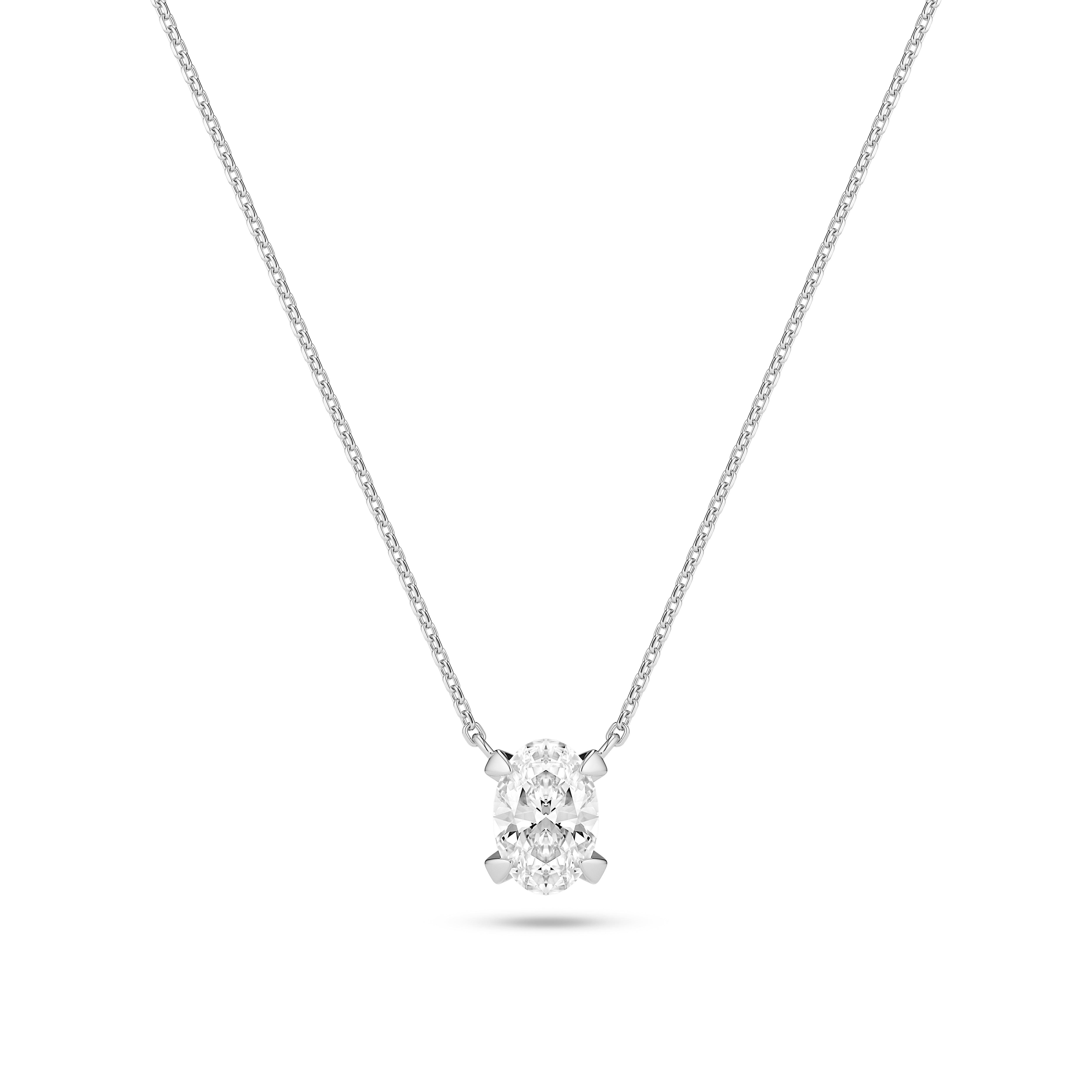 Grace Ovale Solitaire halskæde med diamant 0,75 carat - 14 karat hvidguld