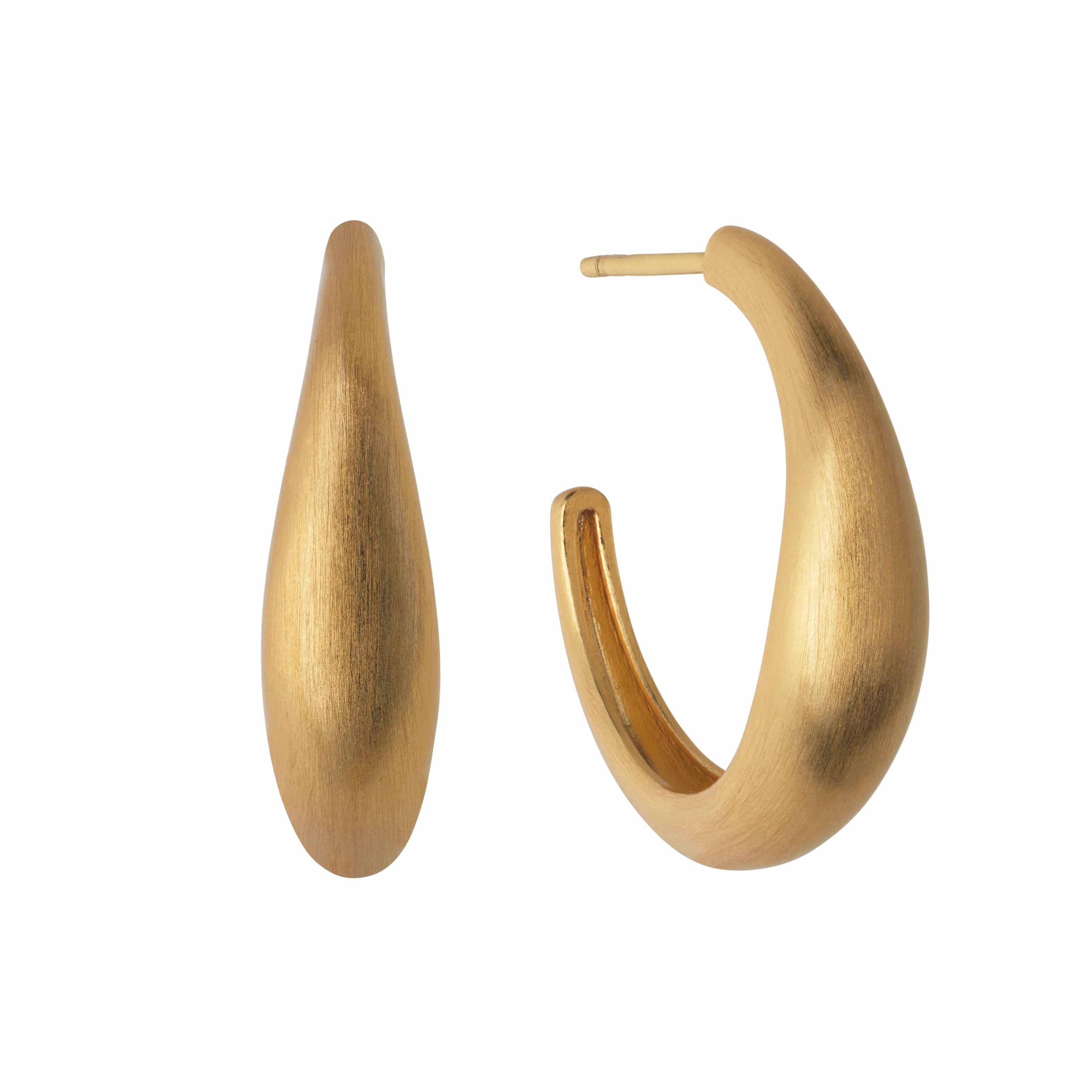 byBiehl Øreringe Ocean Flow Hoops Large forgyldt 4-4203-GP