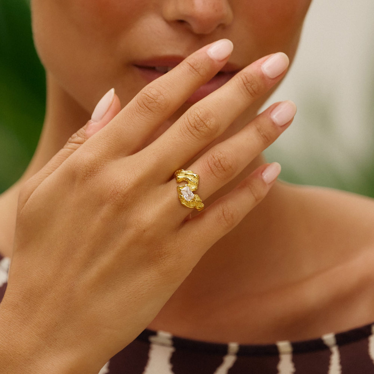 Camille Brinch Ringe Flare Zebra ring - forgyldt