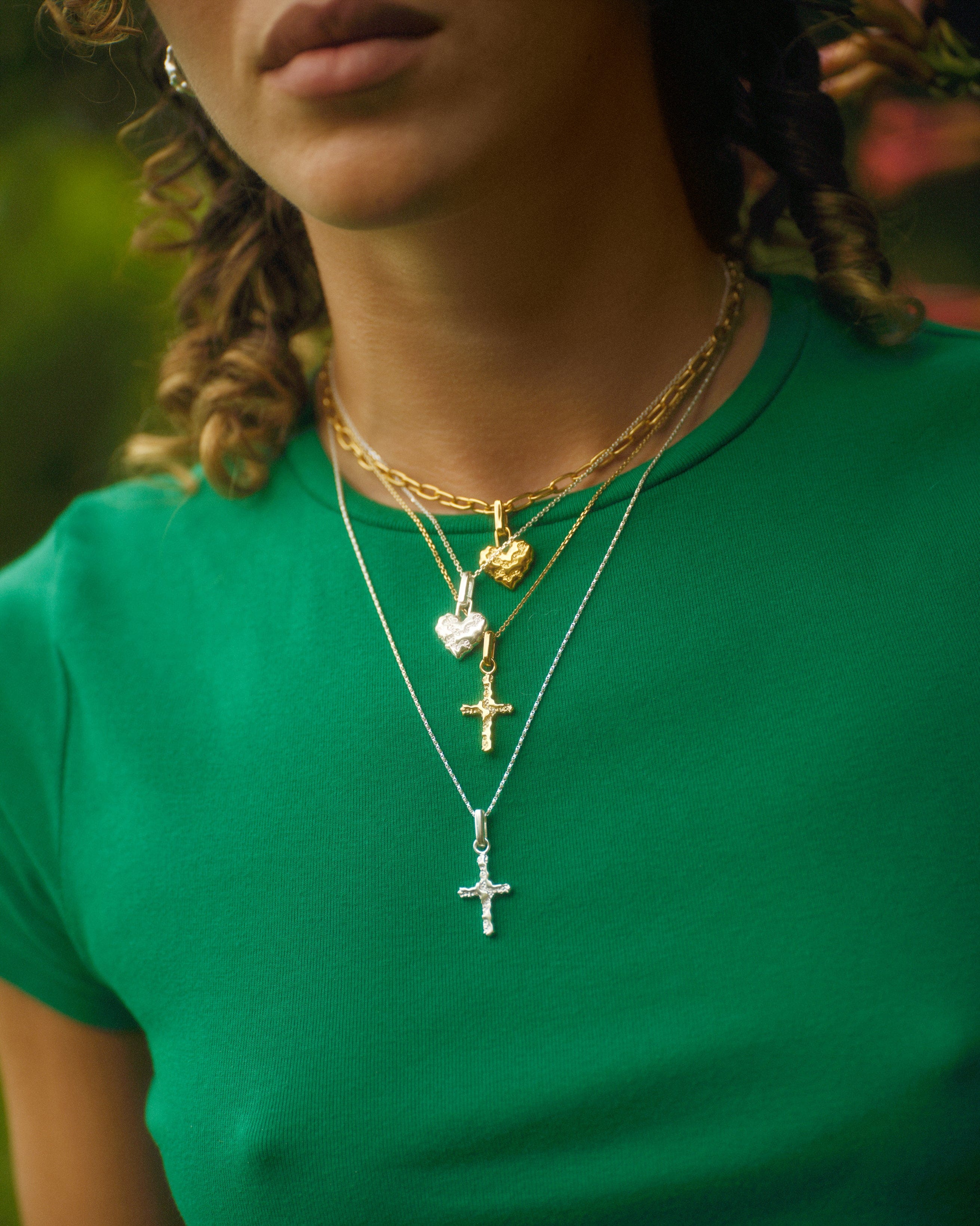 Camille Brinch Vedhæng Heart Contrast Charm vedhæng - forgyldt HCOC-FG-P