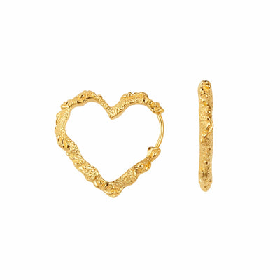 Camille Brinch Øreringe Heart Crush Hoops - forgyldt HCRH-FG