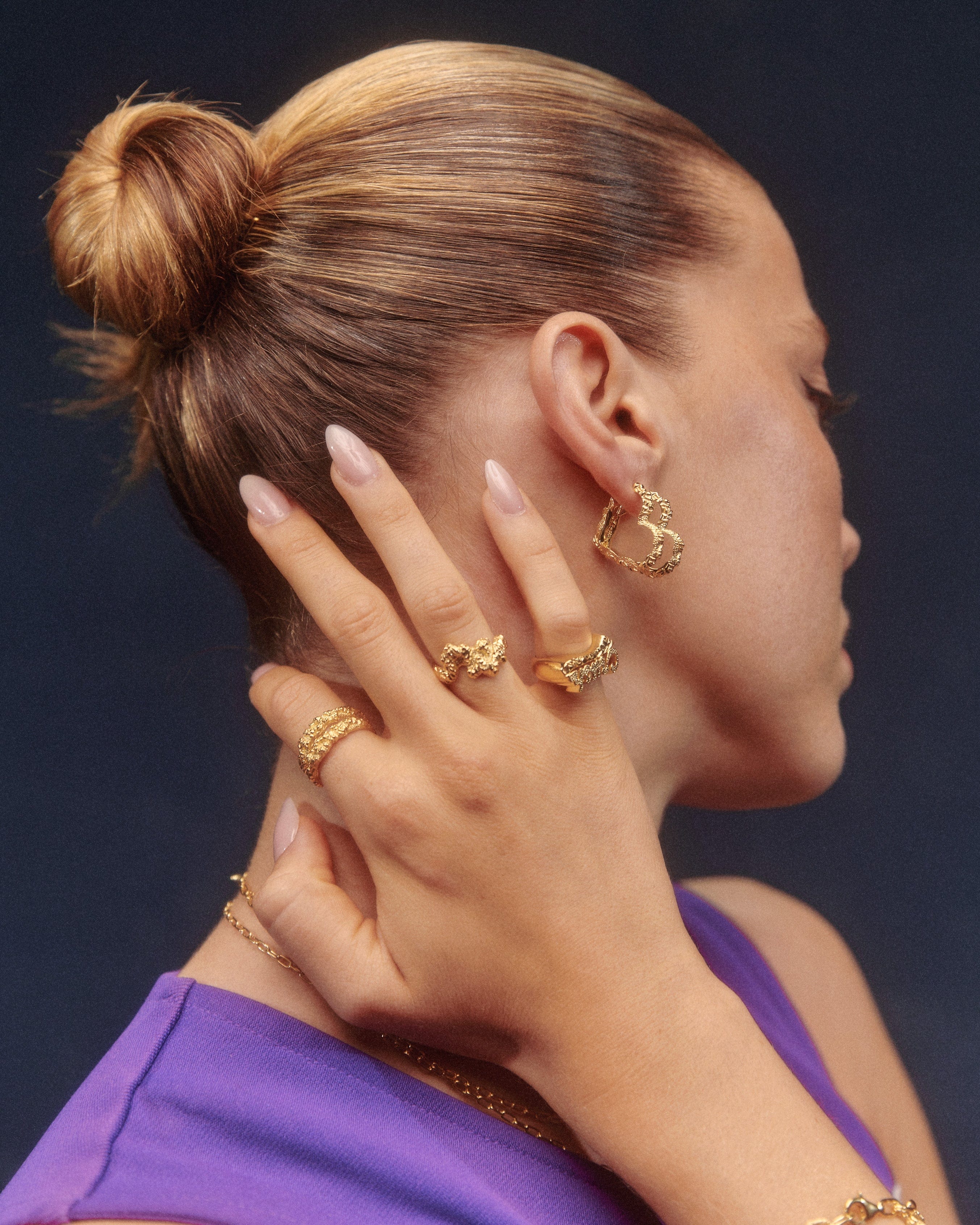 Camille Brinch Øreringe Heart Crush Hoops - forgyldt HCRH-FG