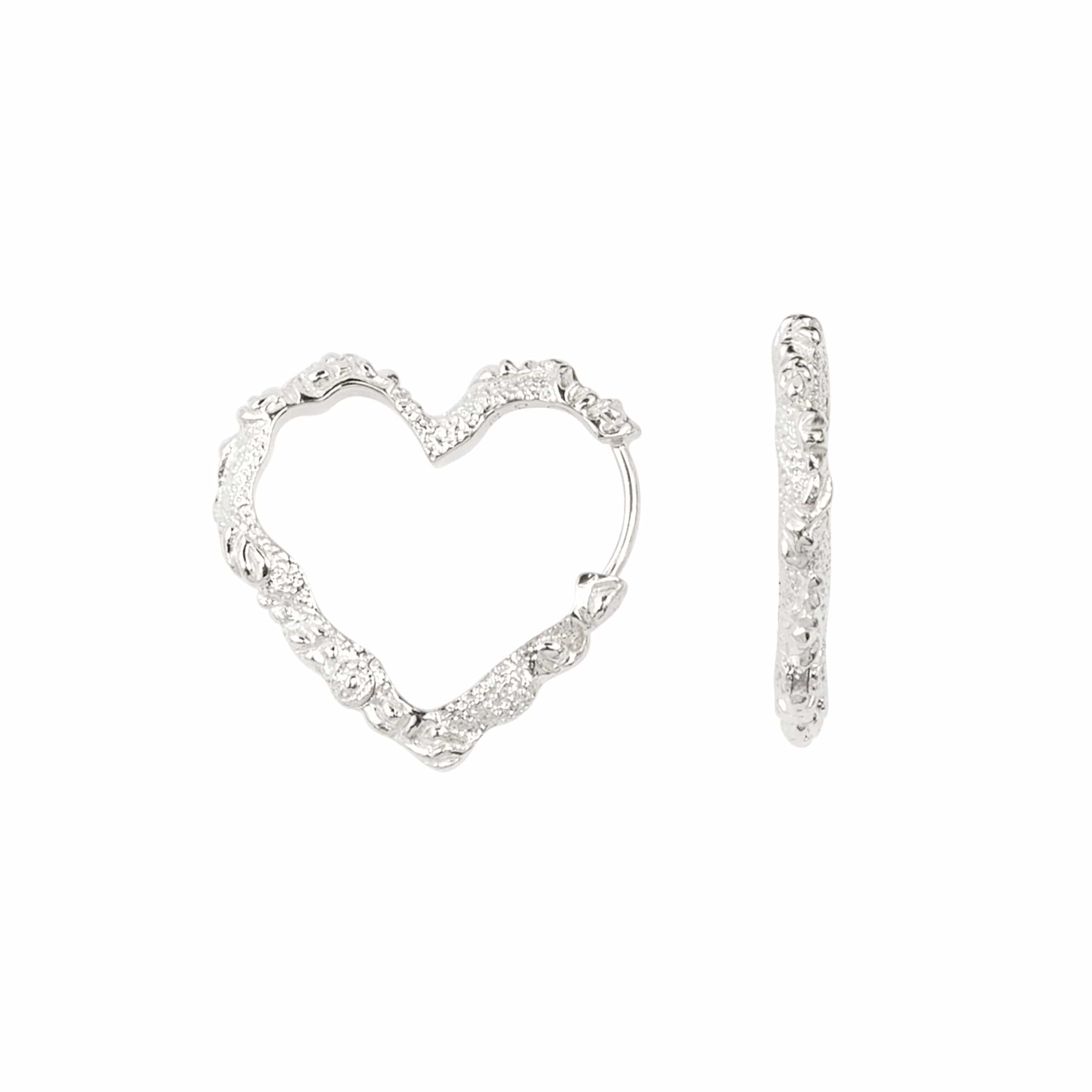 Camille Brinch Øreringe Heart Crush Hoops - sølv HCRH