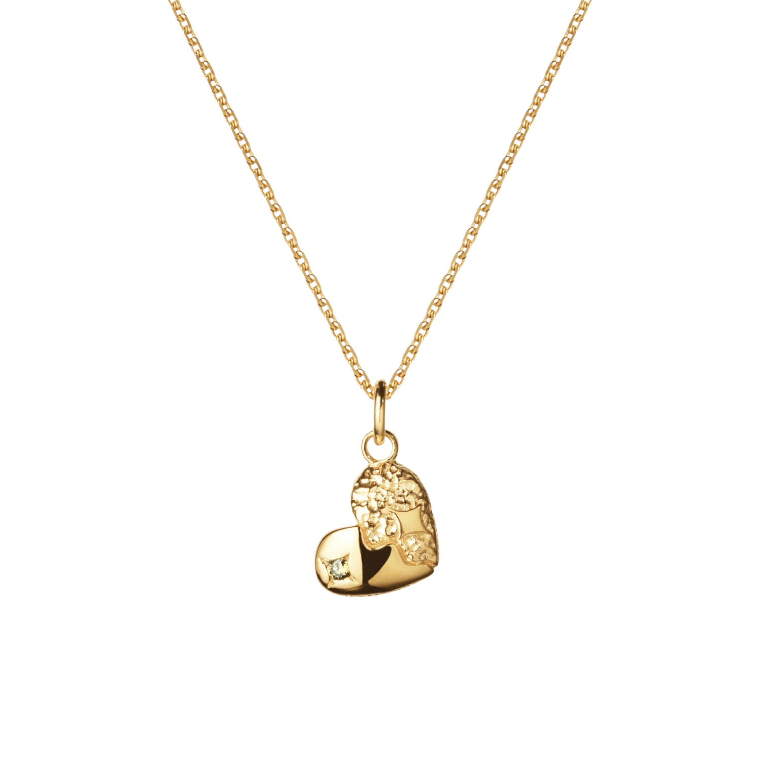 Camille Brinch Halskæder Heart Sparkly halskæde med hjertevedhæng - forgyldt HSPN-FG-45