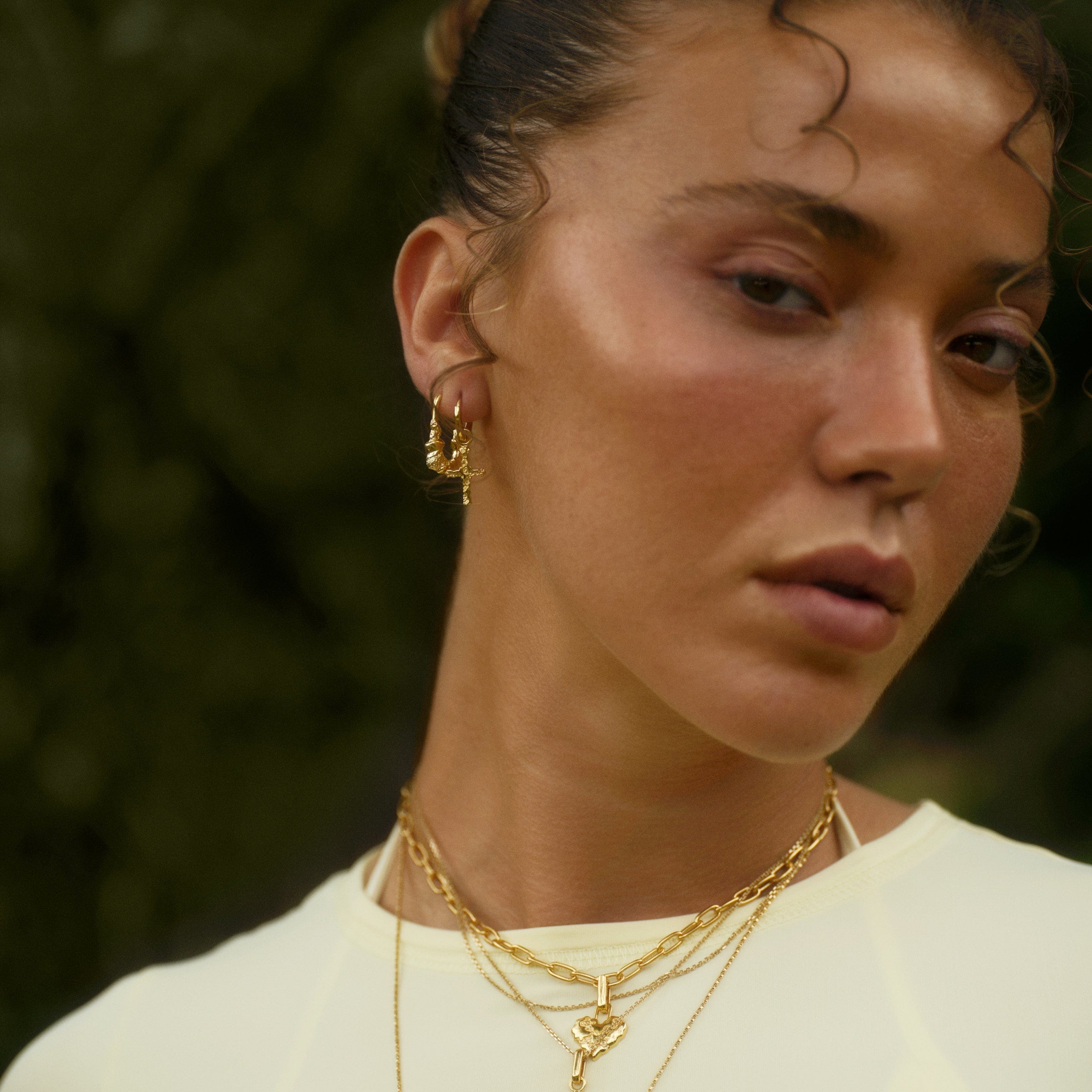 Camille Brinch Øreringe Lumina Contrast øreringe - forgyldt LCOE-FG