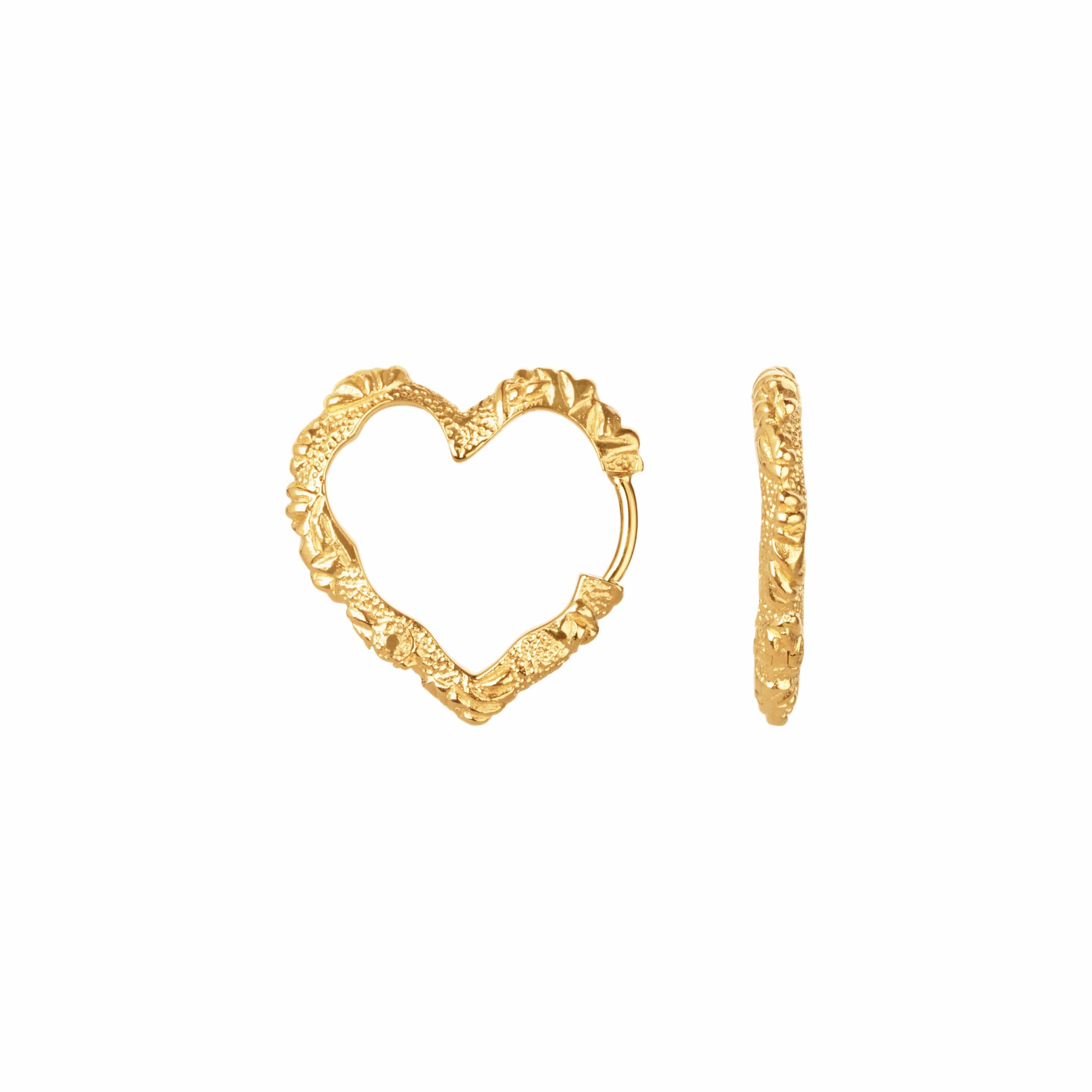 Camille Brinch Øreringe Medium Heart Crush Hoops - forgyldt MHCRH-FG