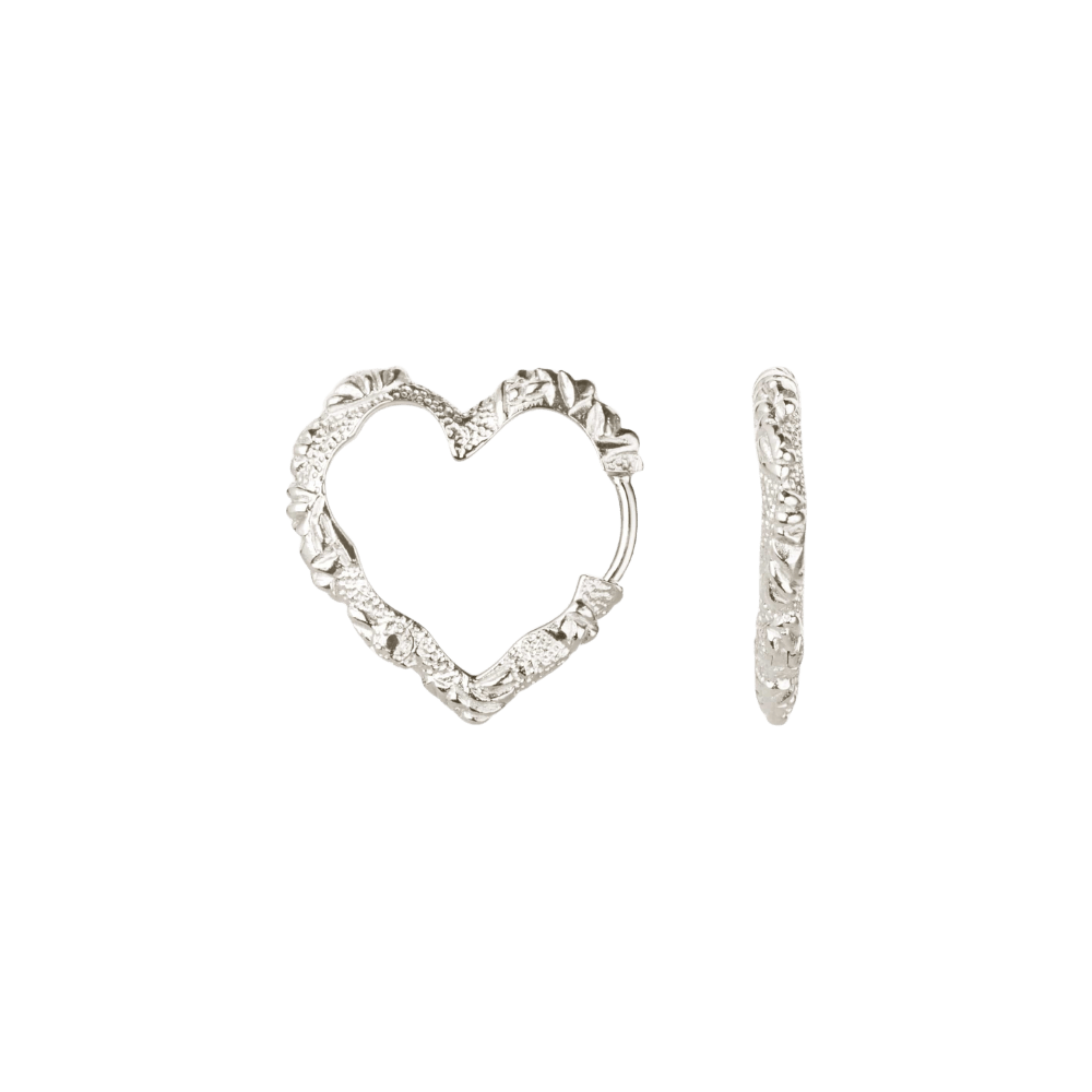 Camille Brinch Øreringe Medium Heart Crush Hoops - sølv MHCRH