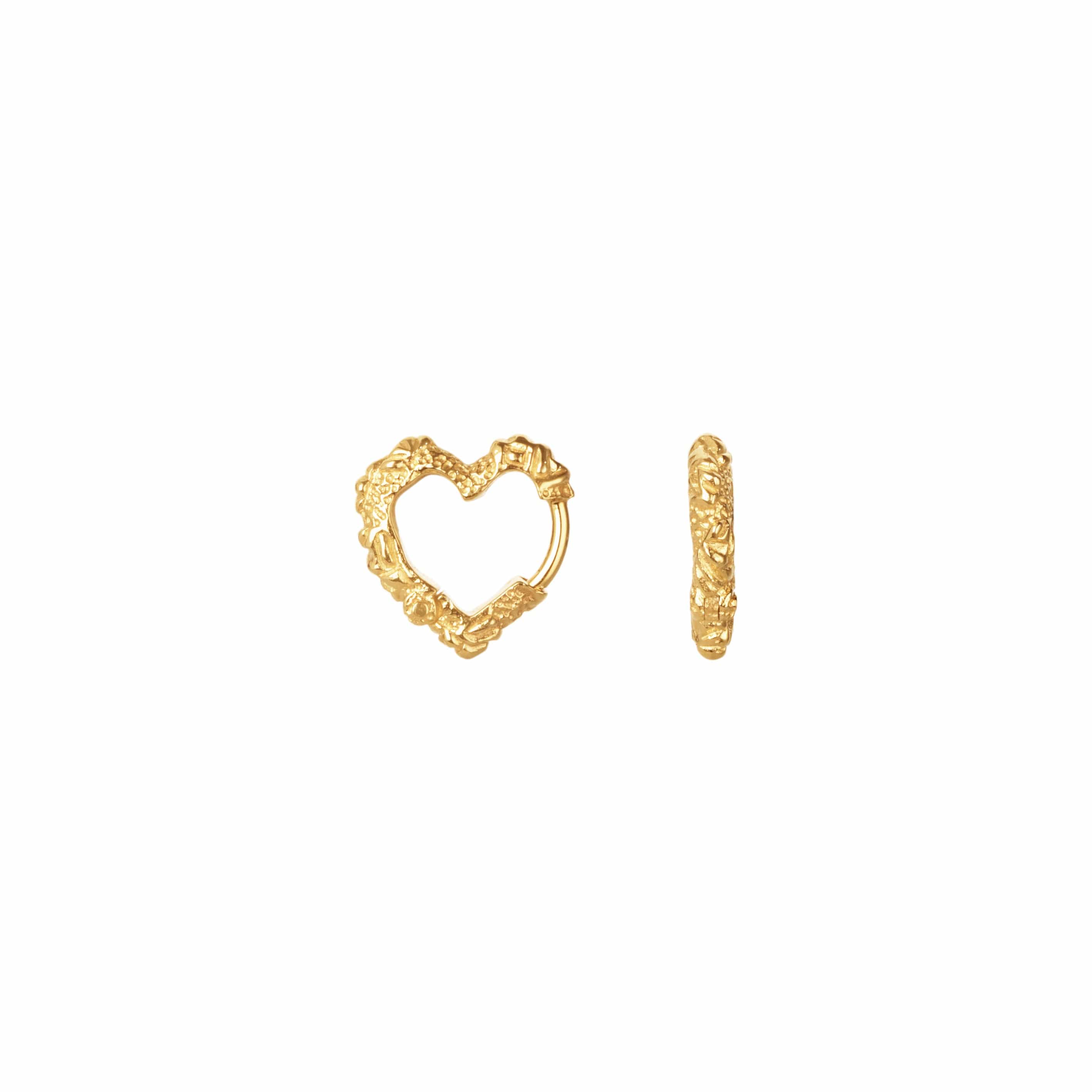 Camille Brinch Øreringe Mini Heart Crush Hoops - forgyldt MINIHCRH-FG
