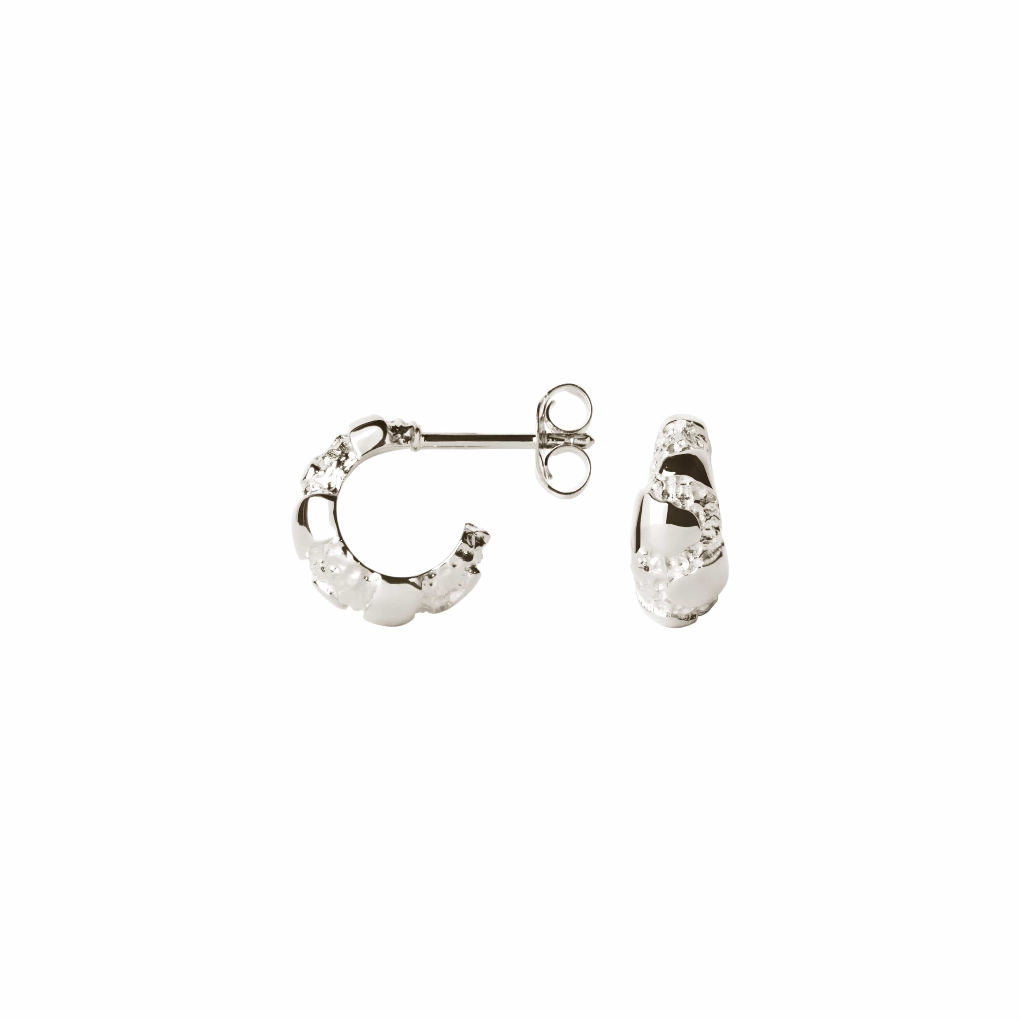 Camille Brinch Øreringe Small Contrast Fusion Hoops - sølv SCOFH