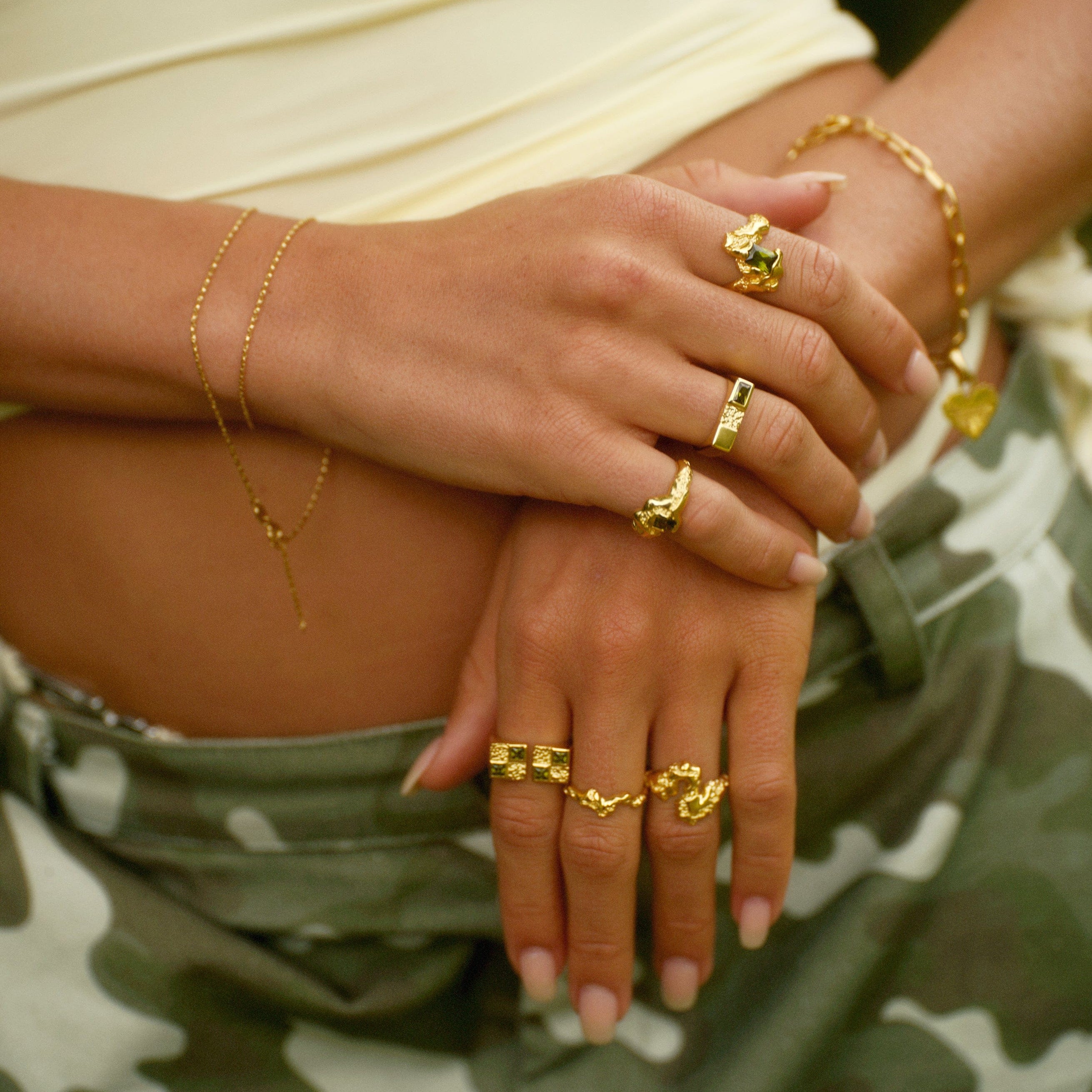 Camille Brinch Ringe Small Fusion Contrast Ring - forgyldt