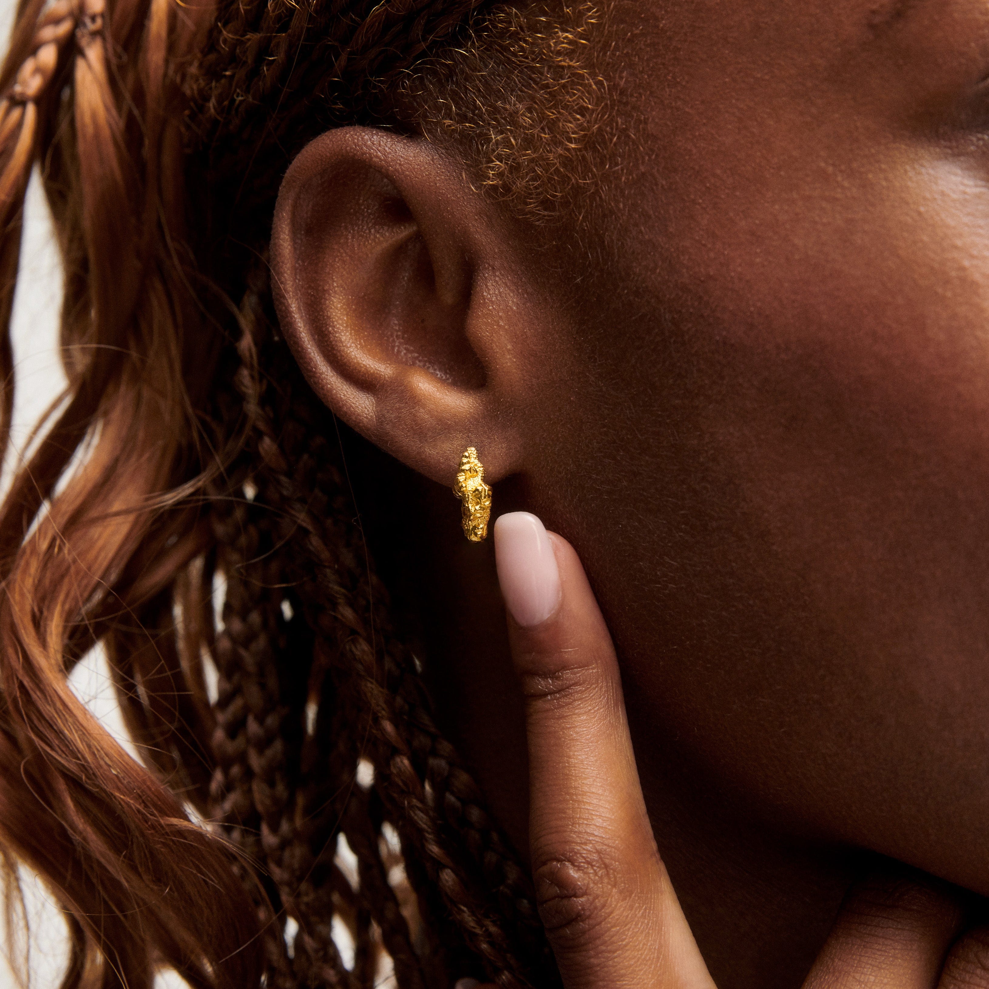 Camille Brinch Øreringe Small Levitate Crush Hoops - forgyldt SLCRH-FG