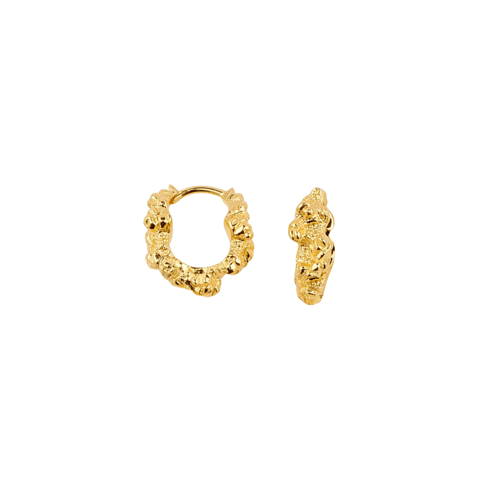 Camille Brinch Øreringe Small Levitate Crush Hoops - forgyldt SLCRH-FG