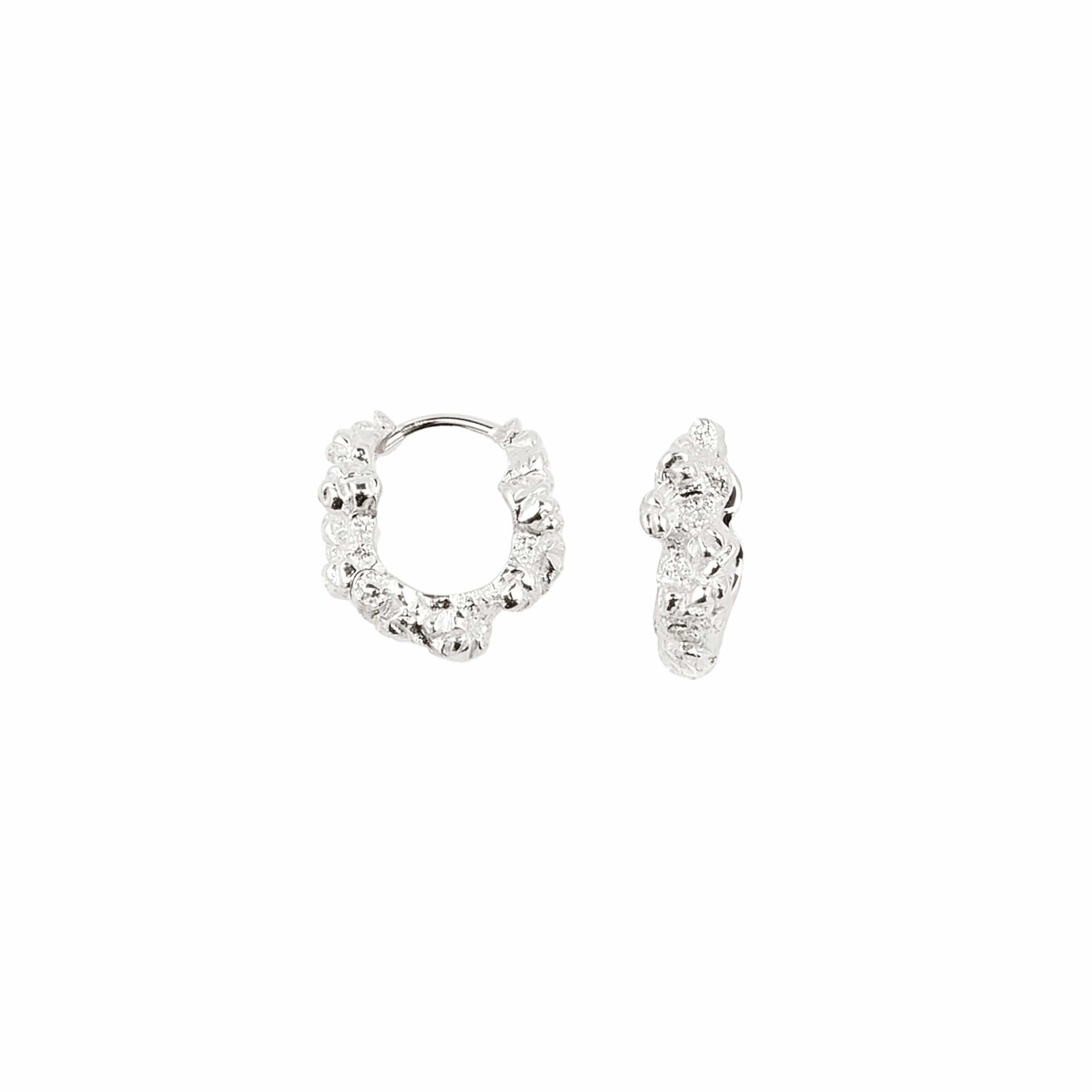 Camille Brinch Øreringe Small Levitate Crush Hoops - sølv SLCRH