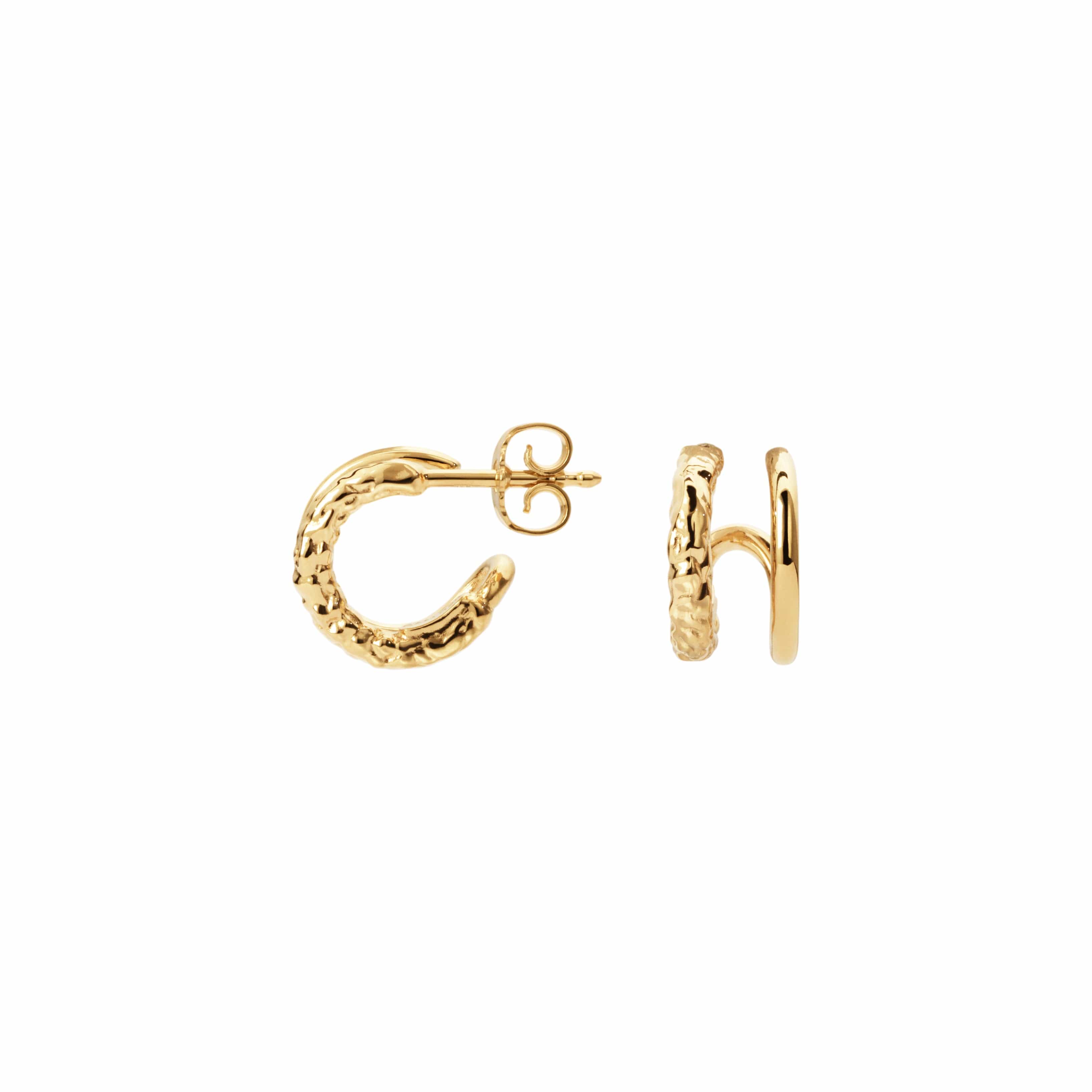 Camille Brinch Øreringe Small Twin Essentia Hoops - forgyldt STEH-FG