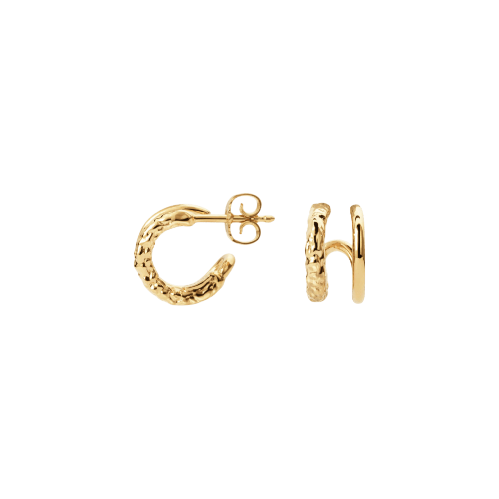 Camille Brinch Øreringe Small Twin Essentia Hoops - forgyldt STEH-FG